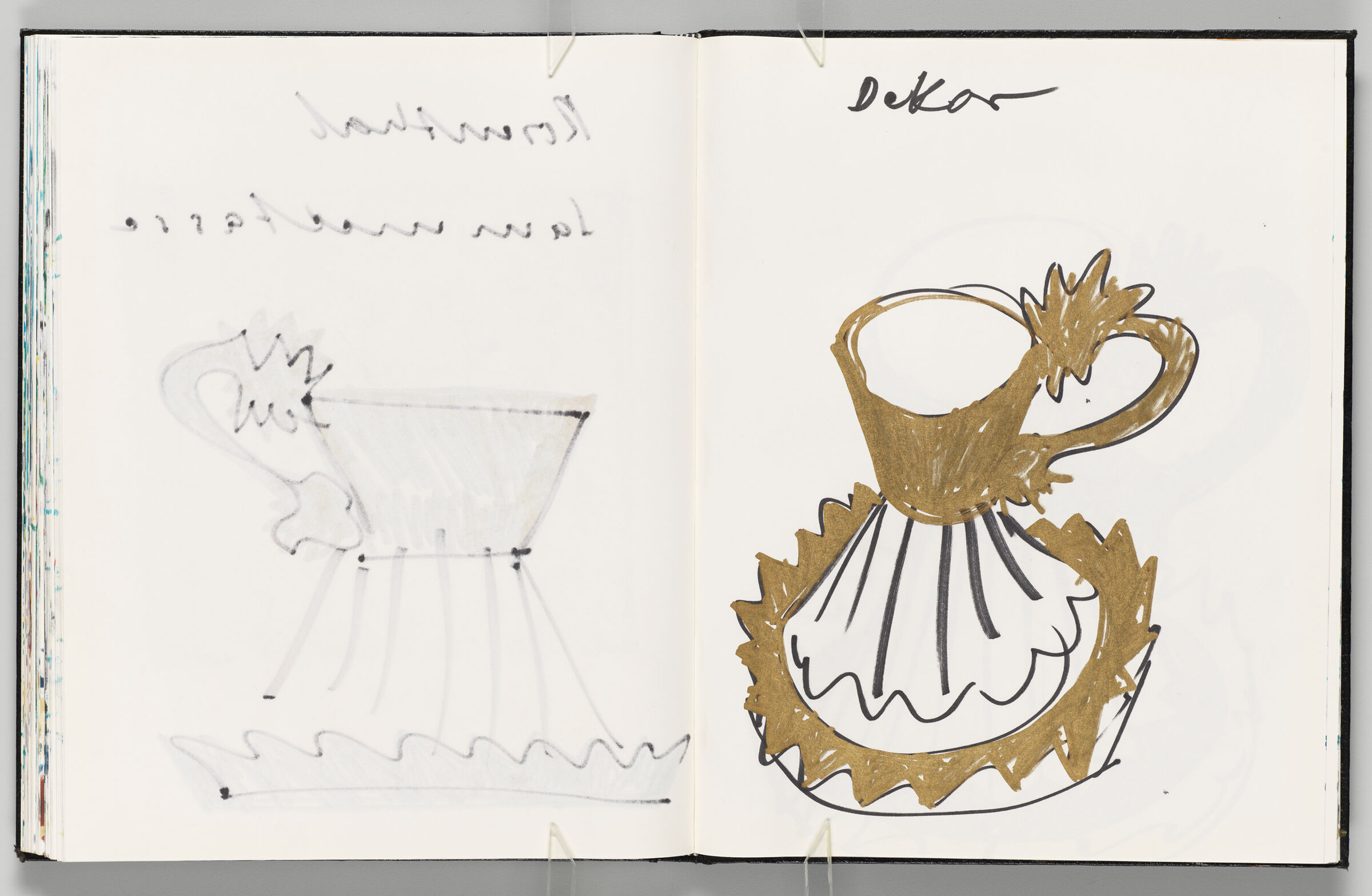 Untitled (Bleed-Through Of Previous Page, Left Page); Untitled (Design For Rosenthal Collector's Cup, Right Page)