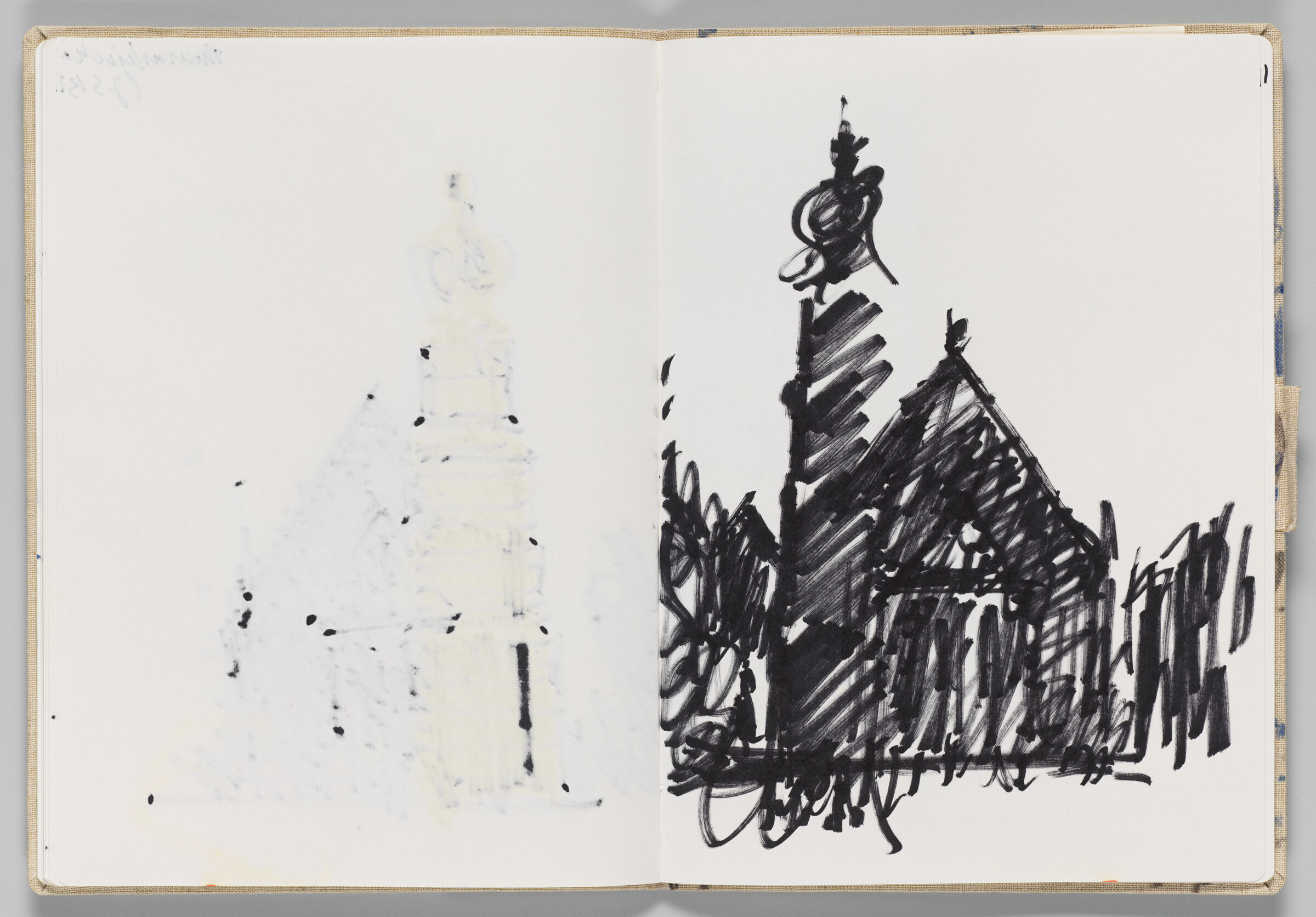 Untitled (Bleed-Through Of Previous Page, Left Page); Untitled (Thomaskirche In Leipzig, Right Page)