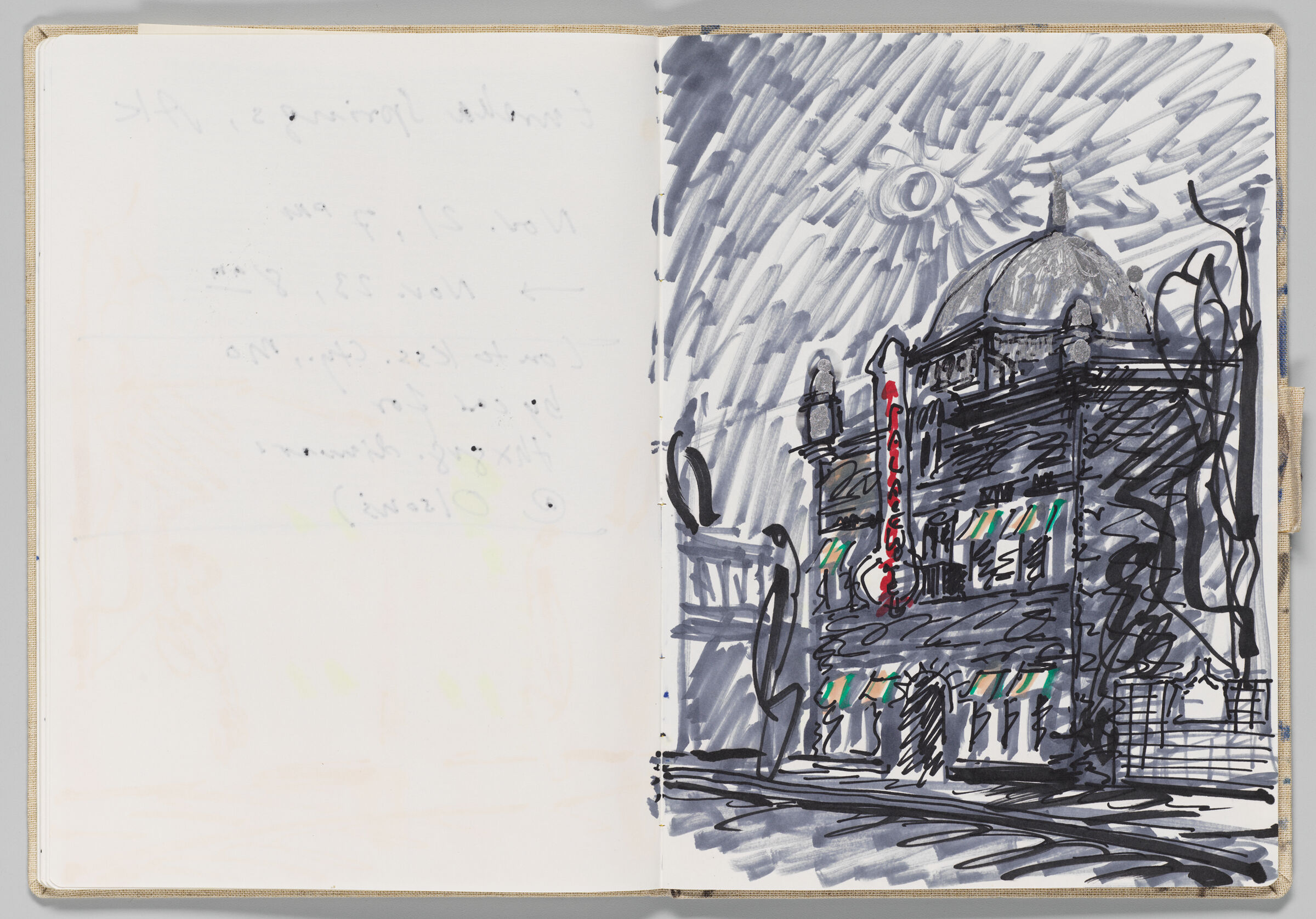 Untitled (Bleed-Through Of Previous Page, Left Page); Untitled (Palace Hotel In Eureka Springs, Right Page)