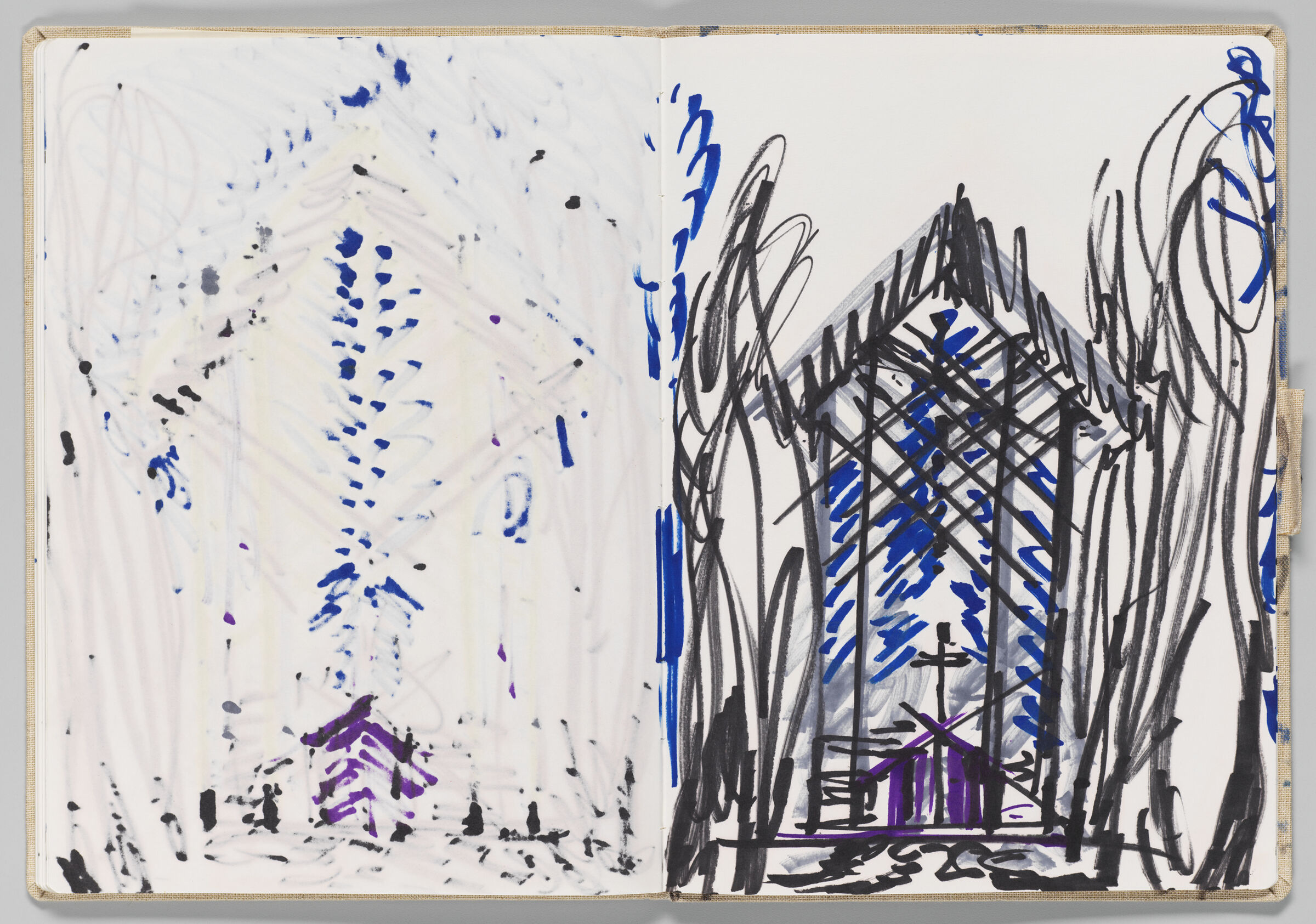 Untitled (Bleed-Through Of Previous Page, Left Page); Untitled (Thorncrown Chapel, Right Page)