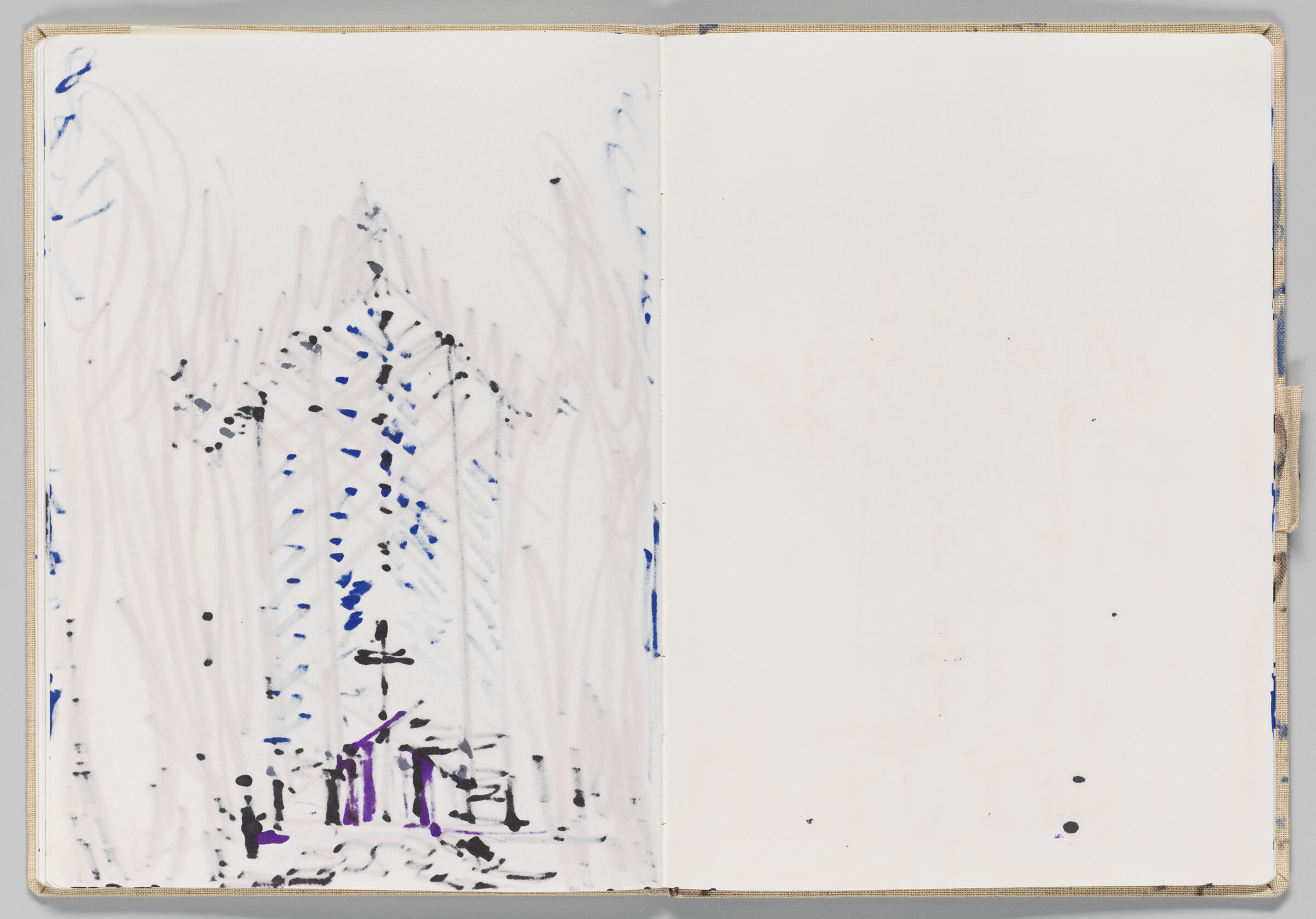 Untitled (Bleed-Through Of Previous Page, Left Page); Untitled (Blank With Stray Marks, Right Page)