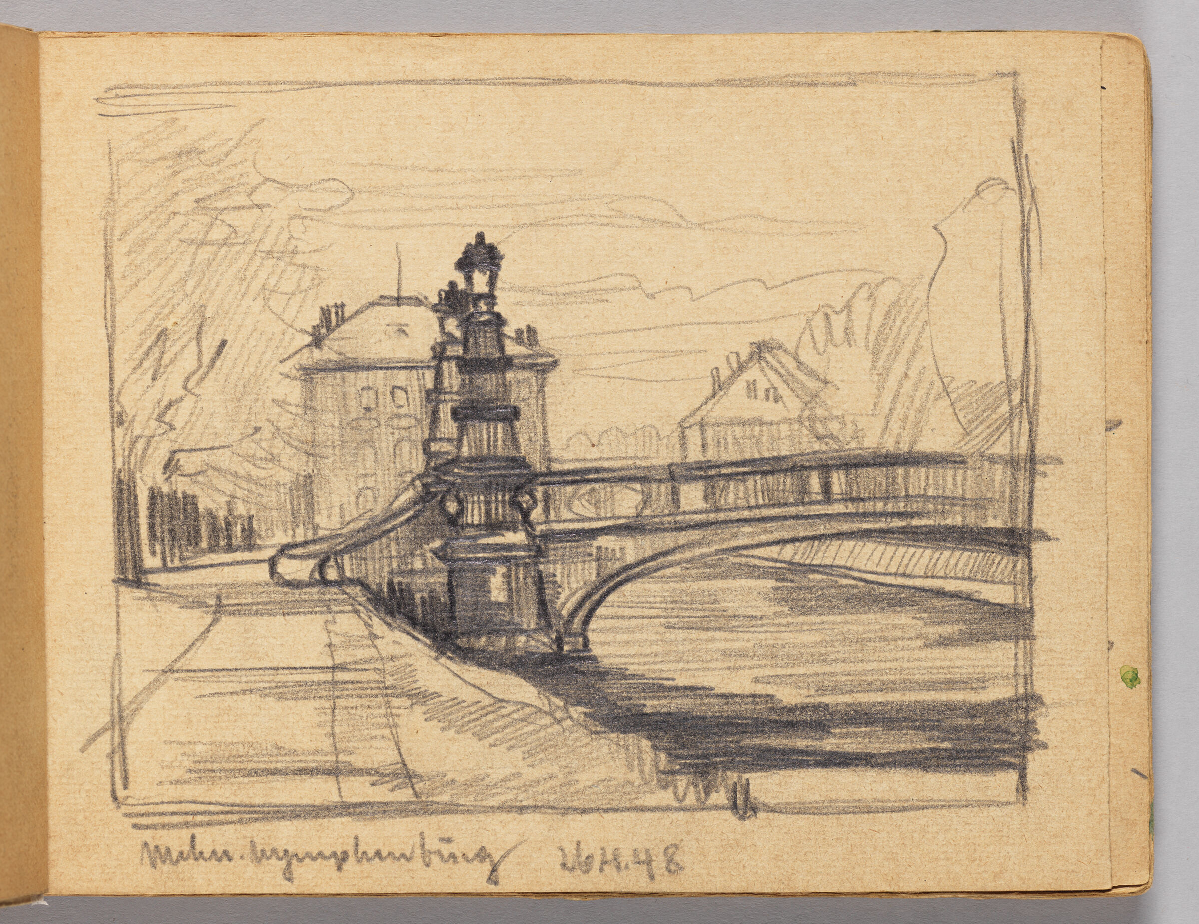 Untitled (Graphite Transfer, Left Page); Untitled (Bridge At Nymphenburg Palace, Munich, Right Page)