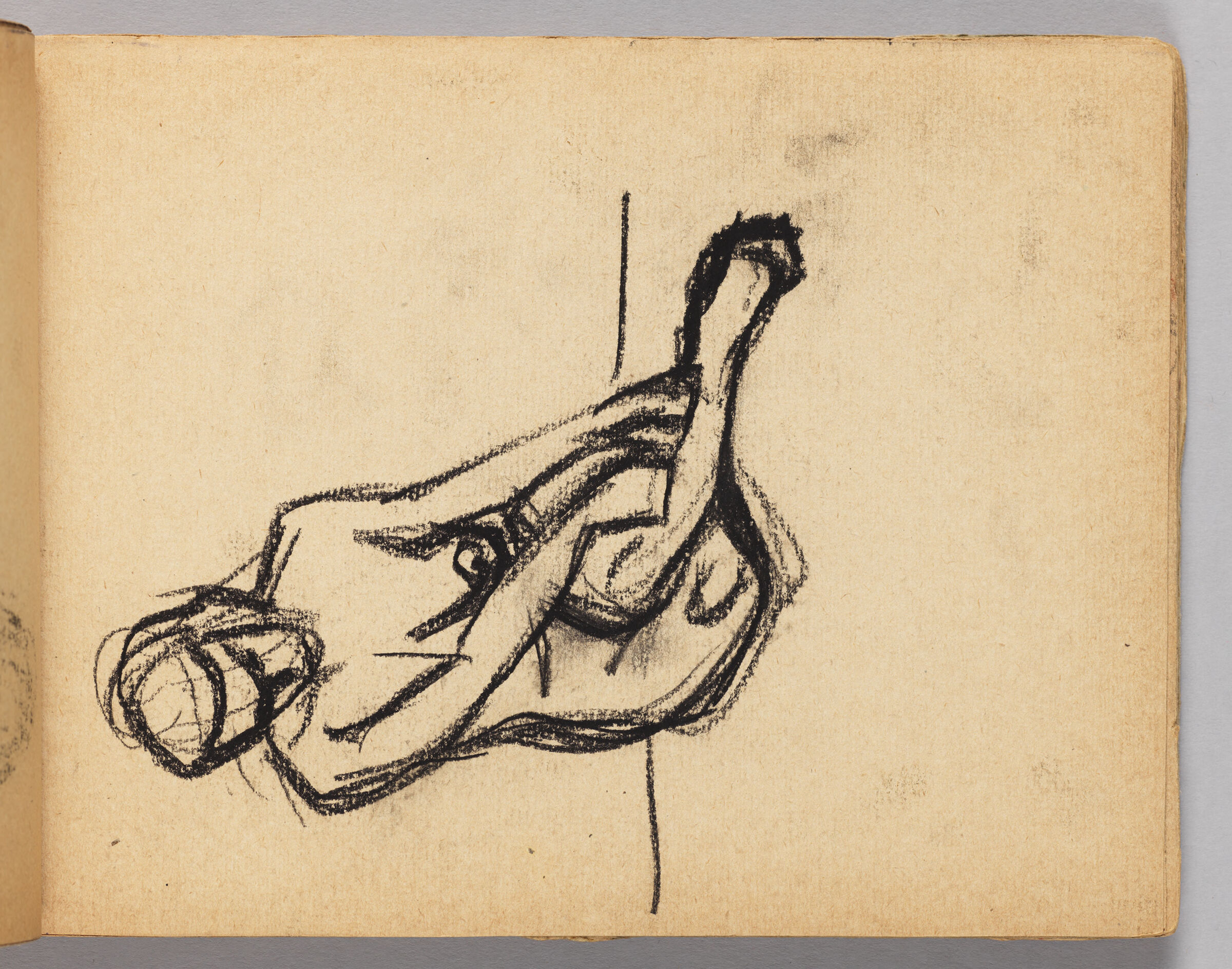 Untitled (Charcoal Transfer, Left Page); Untitled (Study Of Seated Female Nude, Right Page)