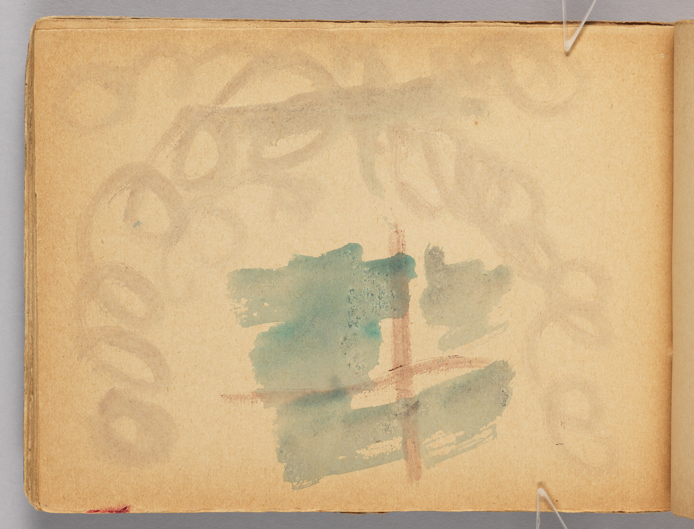Untitled (Watercolor Sketch, Left Page); Untitled (Watercolor Transfer, Right Page)