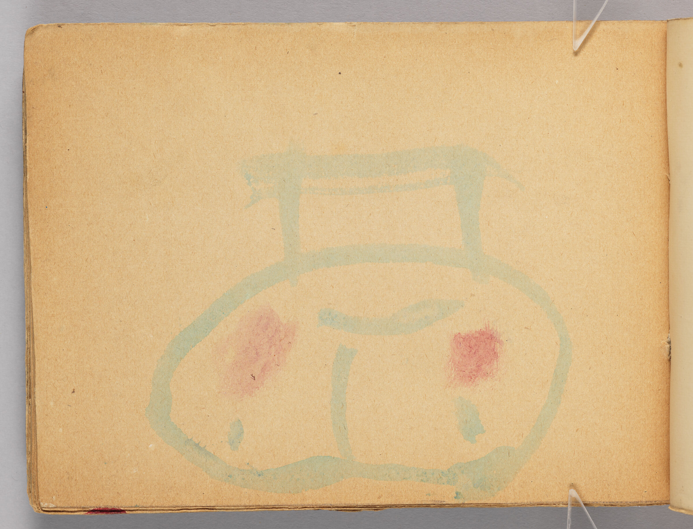 Untitled (Watercolor Sketch, Left Page); Untitled (Back Endpaper With Watercolor Transfer, Right Page)