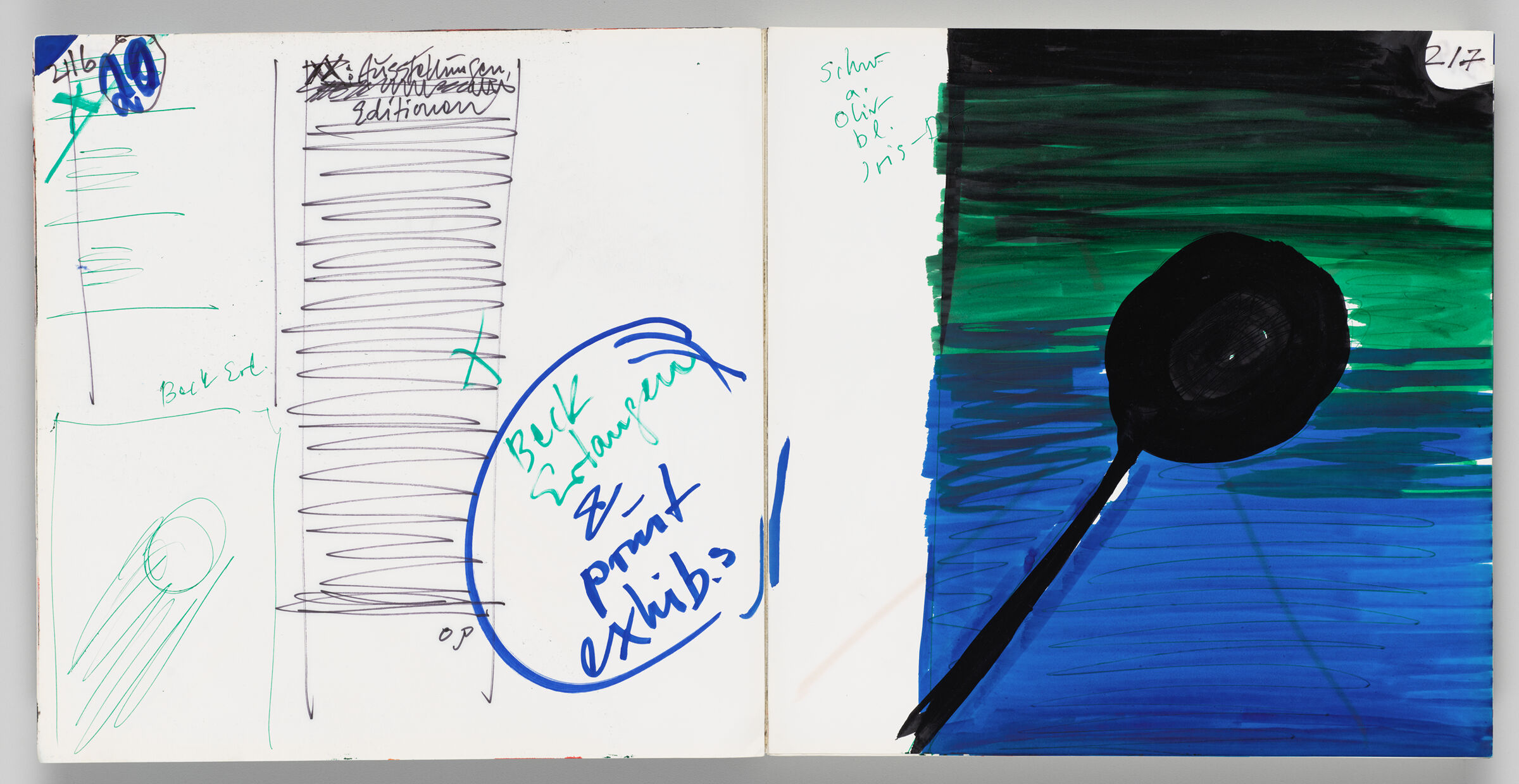Untitled (Notes And Page Layout, Left Page); Untitled (