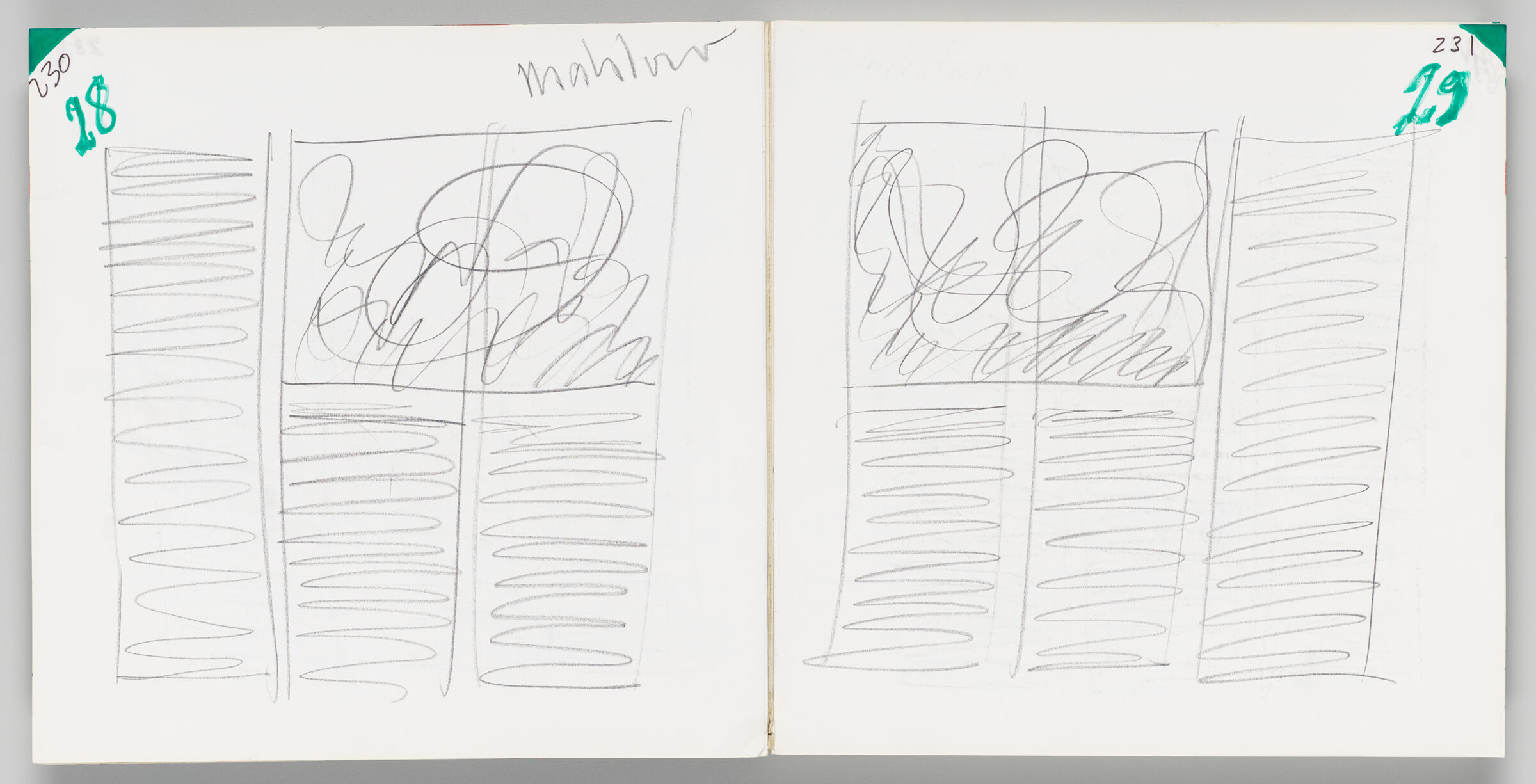 Untitled (Page Layout Design, Left Page); Untitled (Page Layout Design, Right Page)