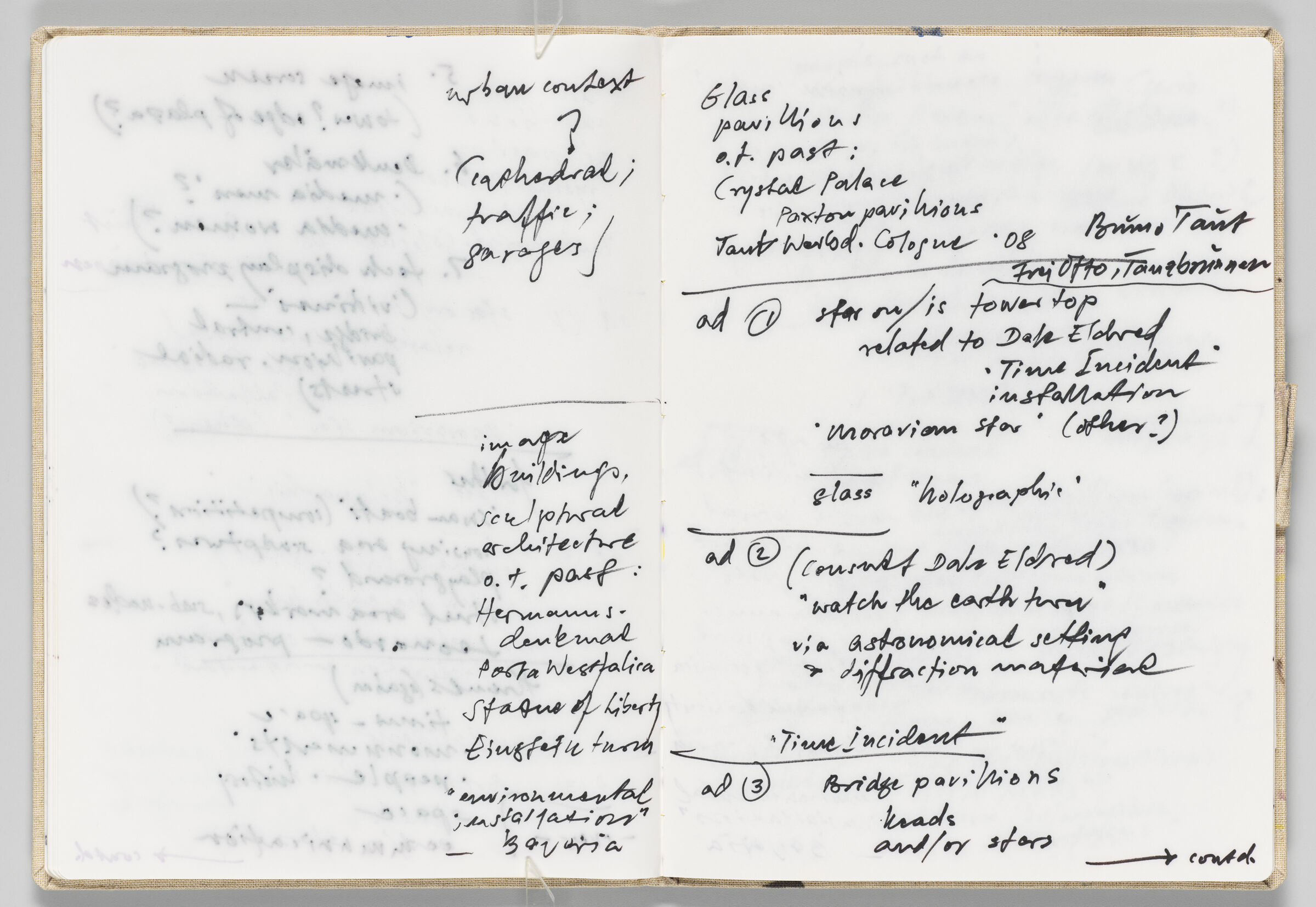 Untitled (Bleed-Through Of Previous Page With Notes, Left Page); Untitled (Notes, Right Page)