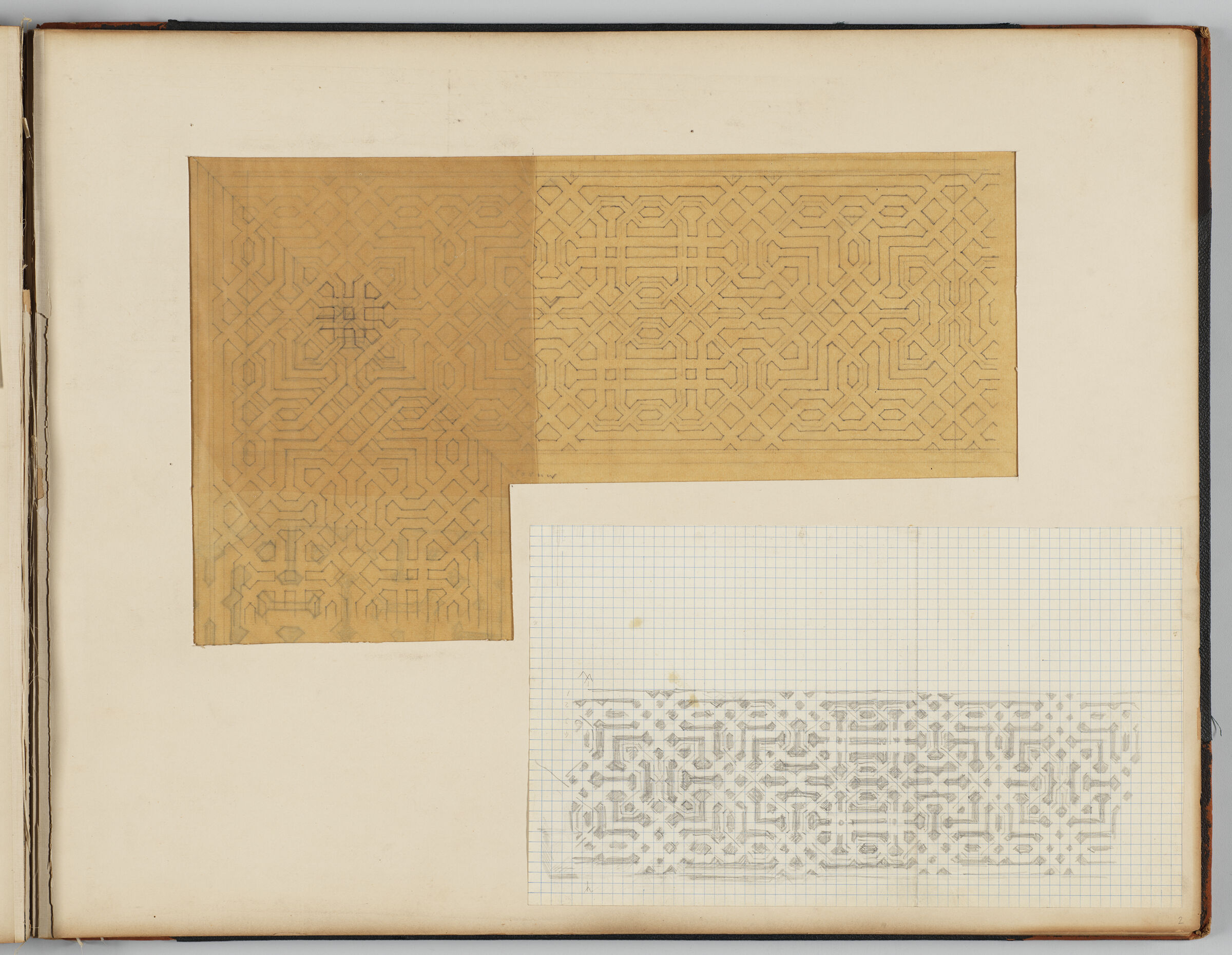 Album Leaf With Drawing; Verso: Album Leaf With Two Drawings