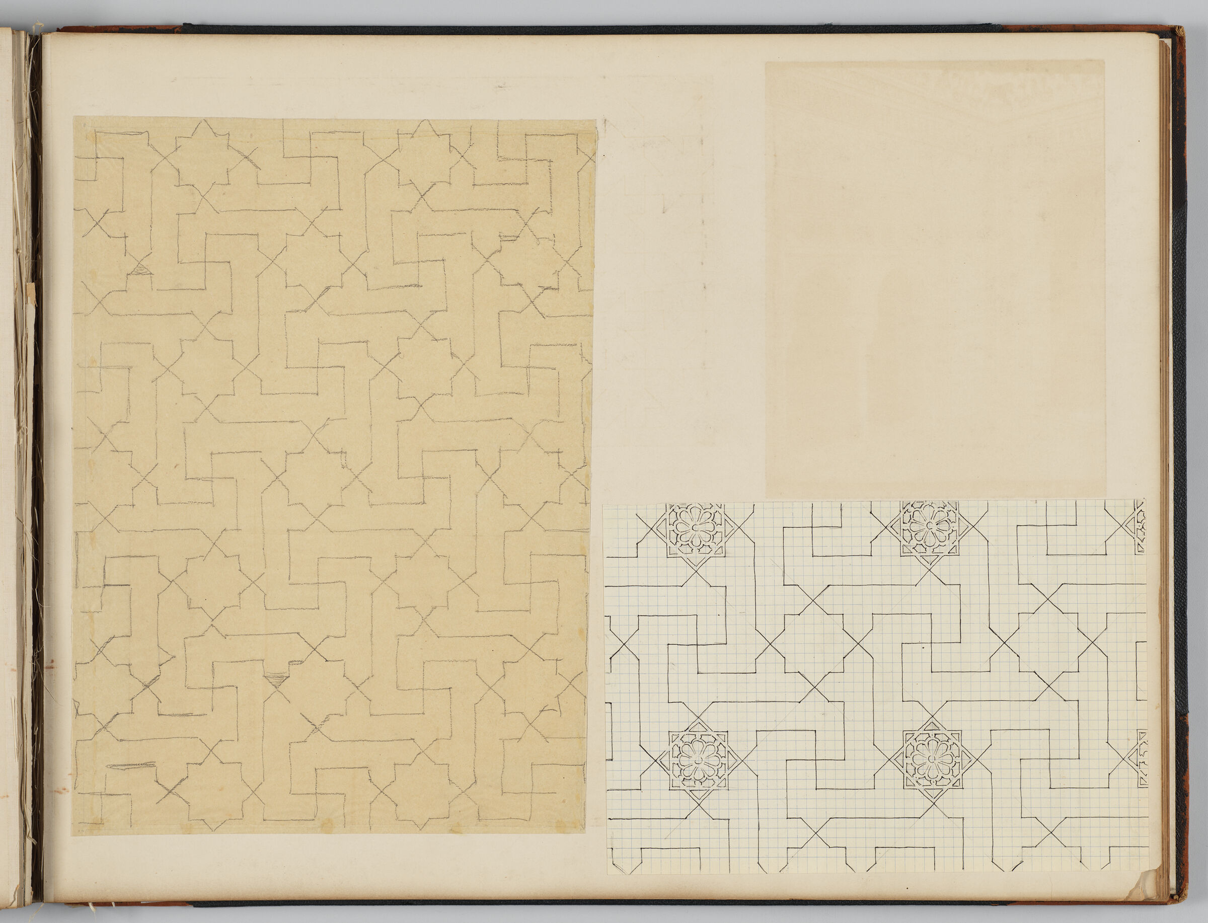 Album Leaf With Two Drawings; Verso: Album Leaf With Two Drawings