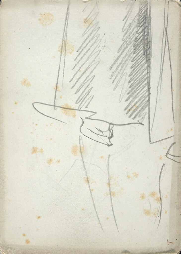 Drapery Study; Verso: Sketch Of Man In Jacket