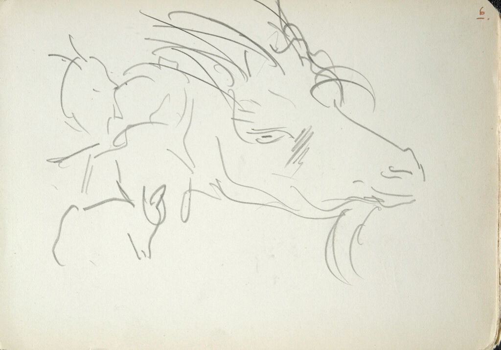 Sketches Of Goats; Verso: Sketches Of Cows