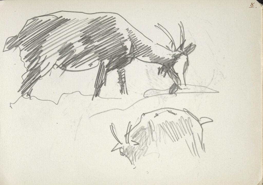 Sketches Of Two Goats; Verso: Sketch Of A Goat