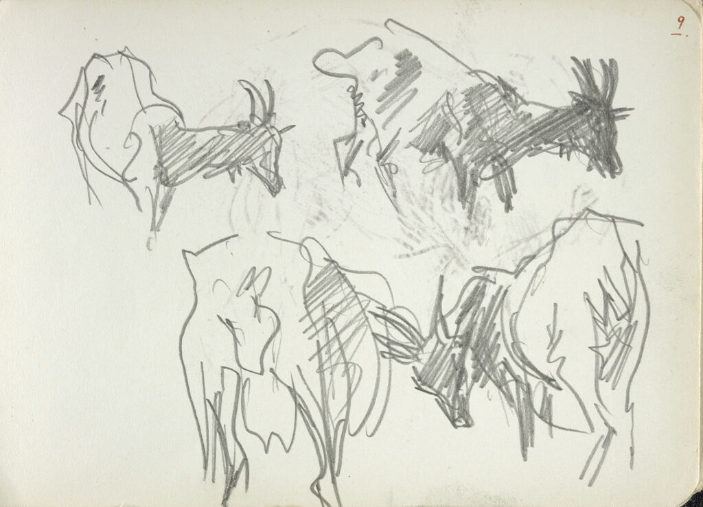 Sketches Of Goats; Verso: Sketch Of A Goat