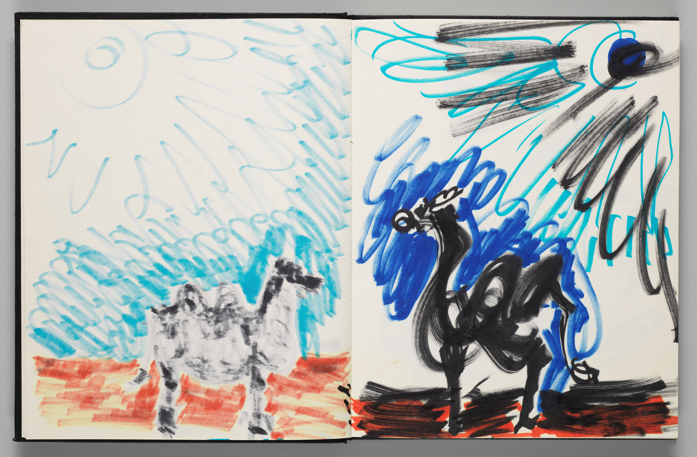 Untitled (Bleed-Through Of Previous Page, Left Page); Untitled (Camel In Landscape, Right Page)