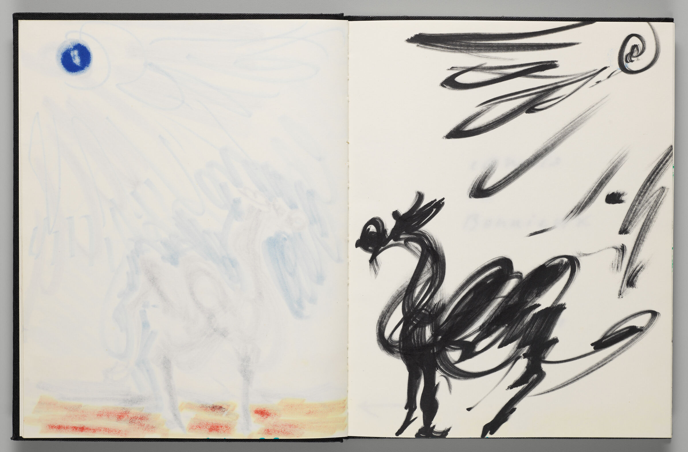 Untitled (Bleed-Through Of Previous Page, Left Page); Untitled (Camel In Landscape, Right Page)