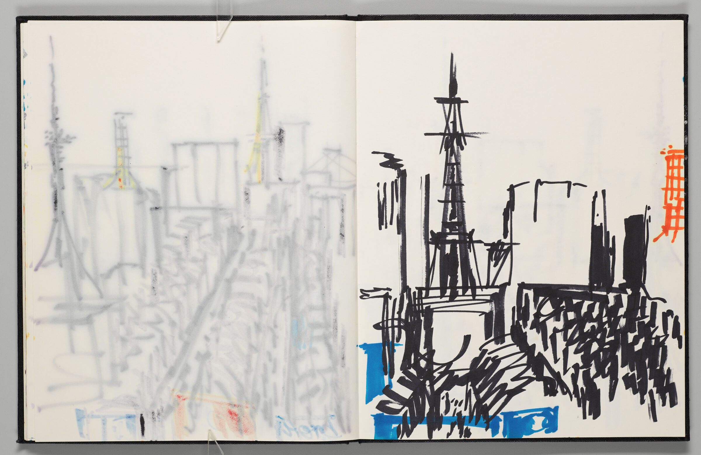 Untitled (Bleed-Through Of Previous Page, Left Page); Untitled (Tokyo Cityscape, Right Page)