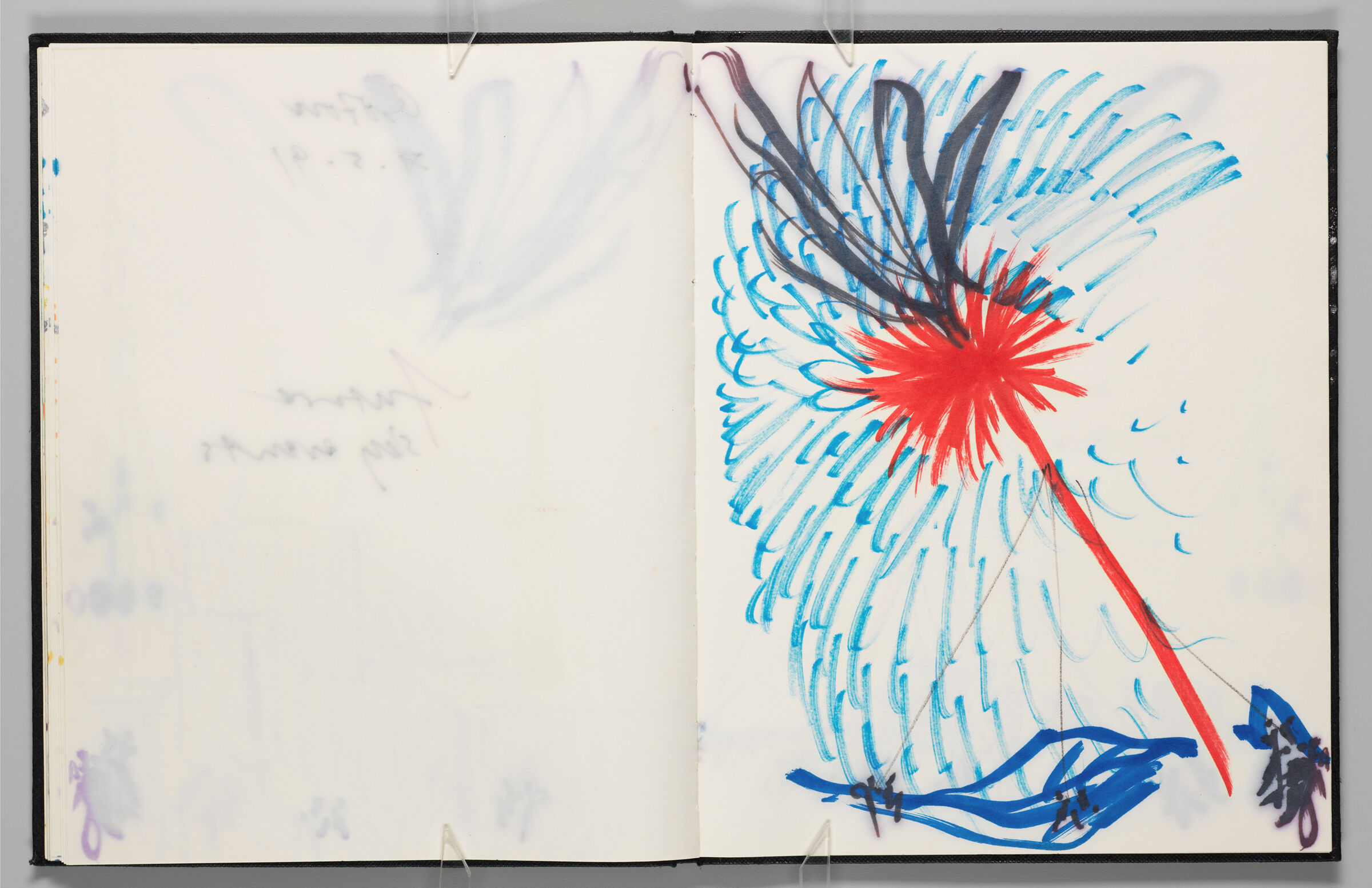 Untitled (Bleed-Through Of Previous Page And Color Transfer, Left Page); Untitled (