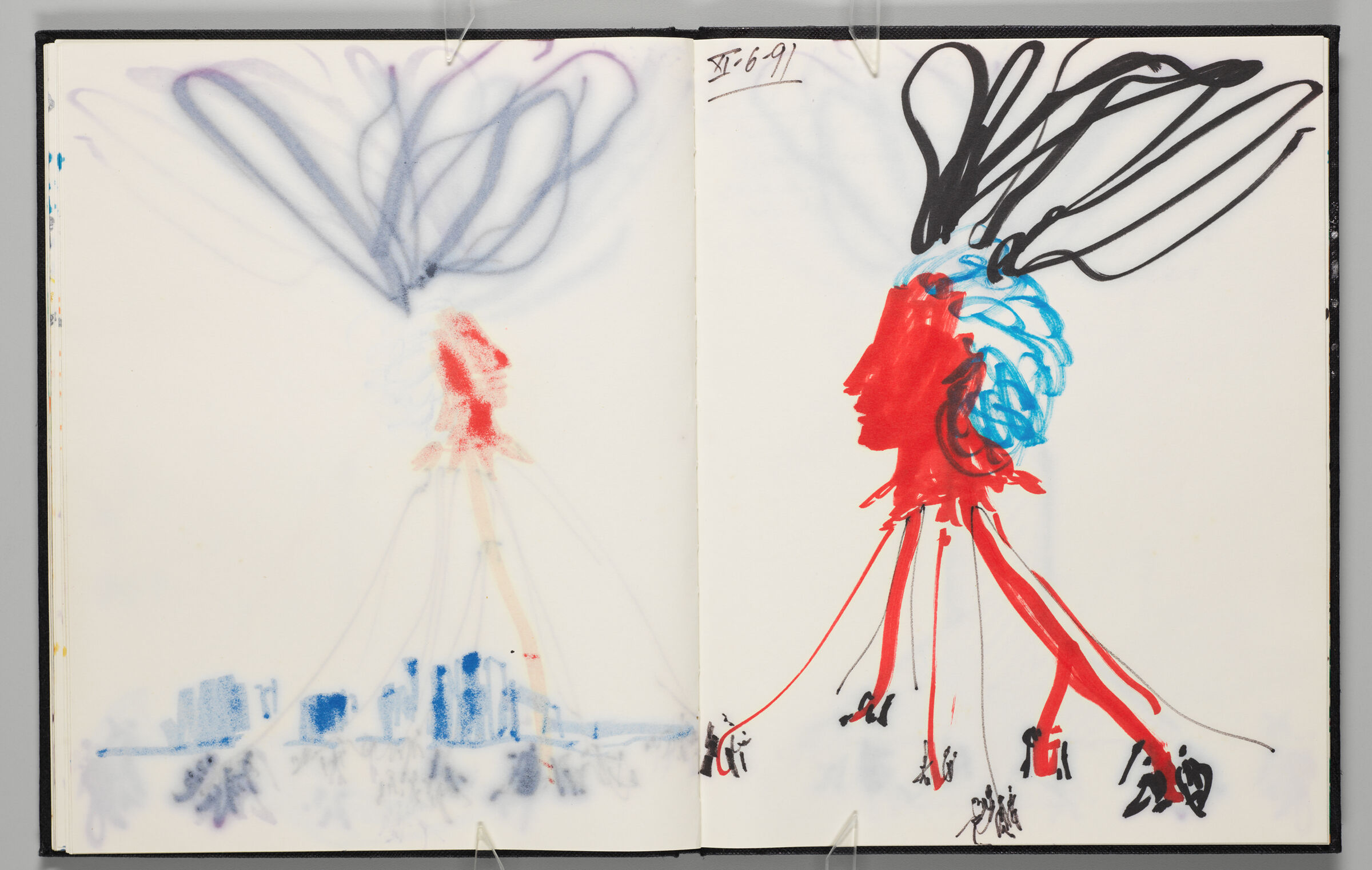 Untitled (Bleed-Through Of Previous Page And Color Transfer, Left Page); Untitled (