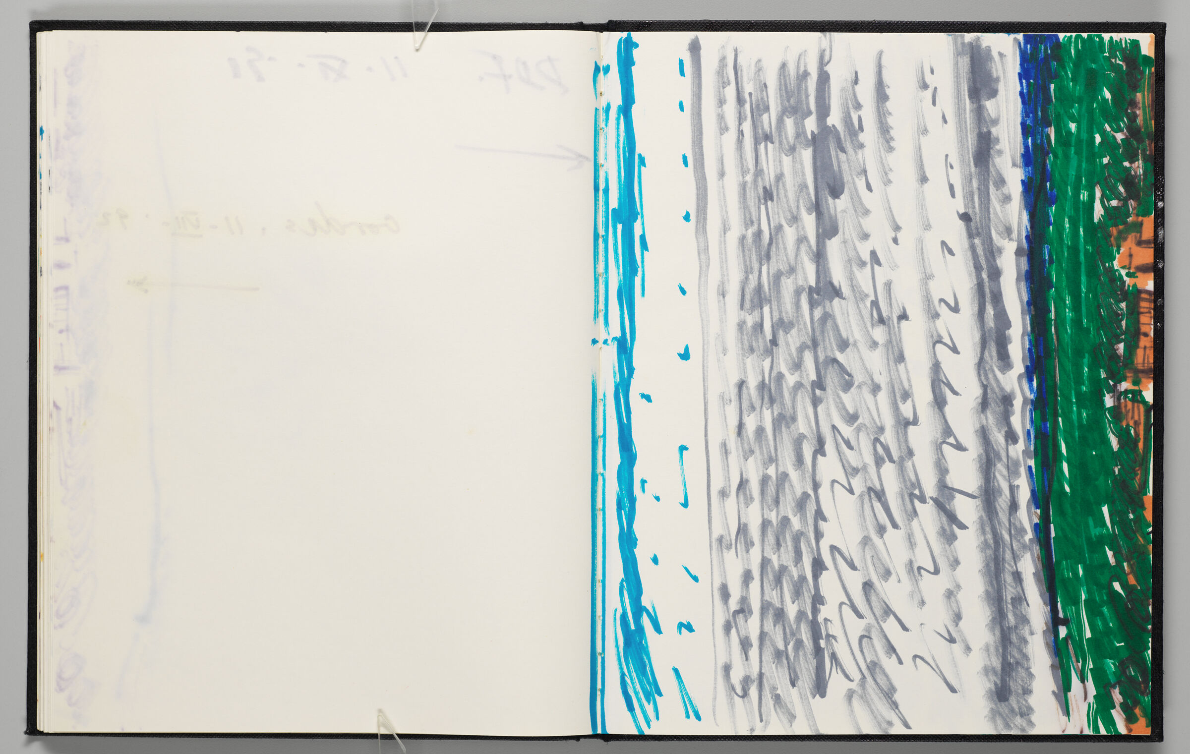 Untitled (Bleed-Through Of Previous Page, Left Page); Untitled (Gordes Landscape, Right Page)