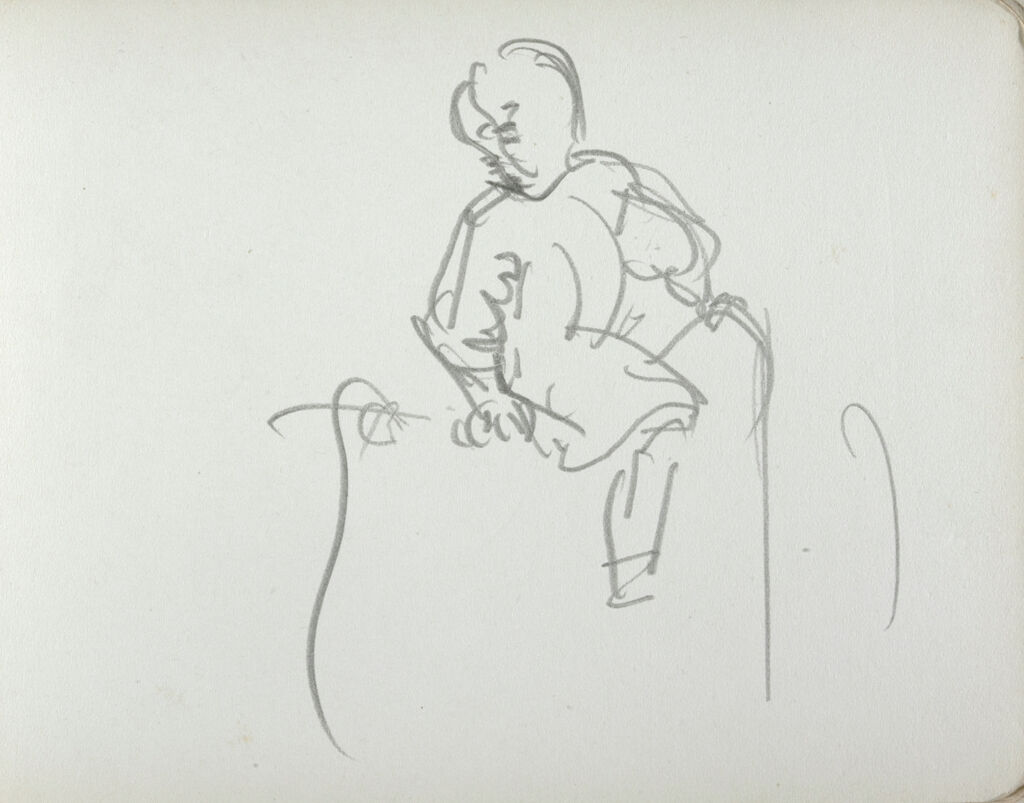 Blank Page; Verso: Seated Figure