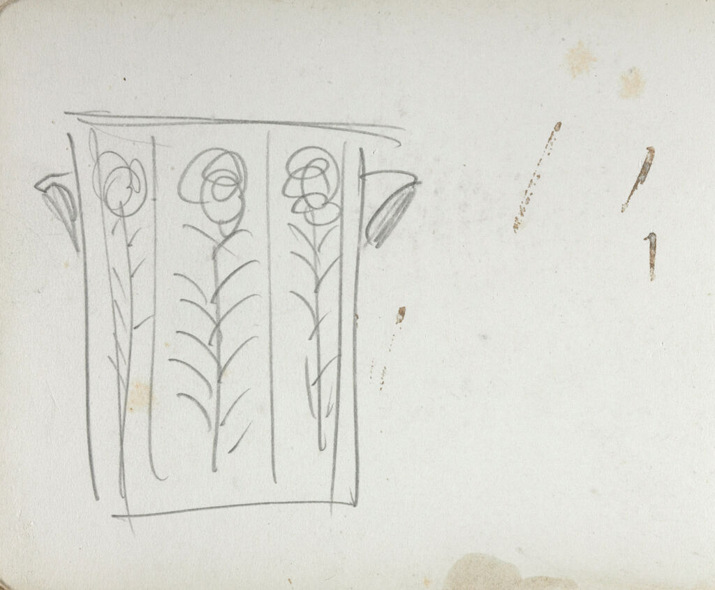 Blank Page; Verso: Cylinder Decorated With Flowers
