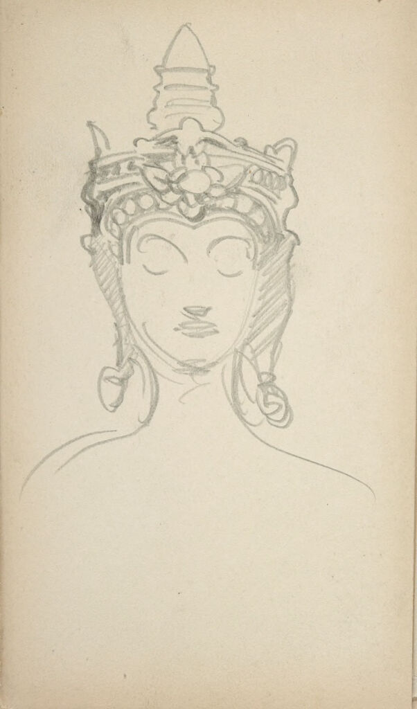 Partial Sketch Of Man's Head; Verso: Sketch After Javanese Sculpture