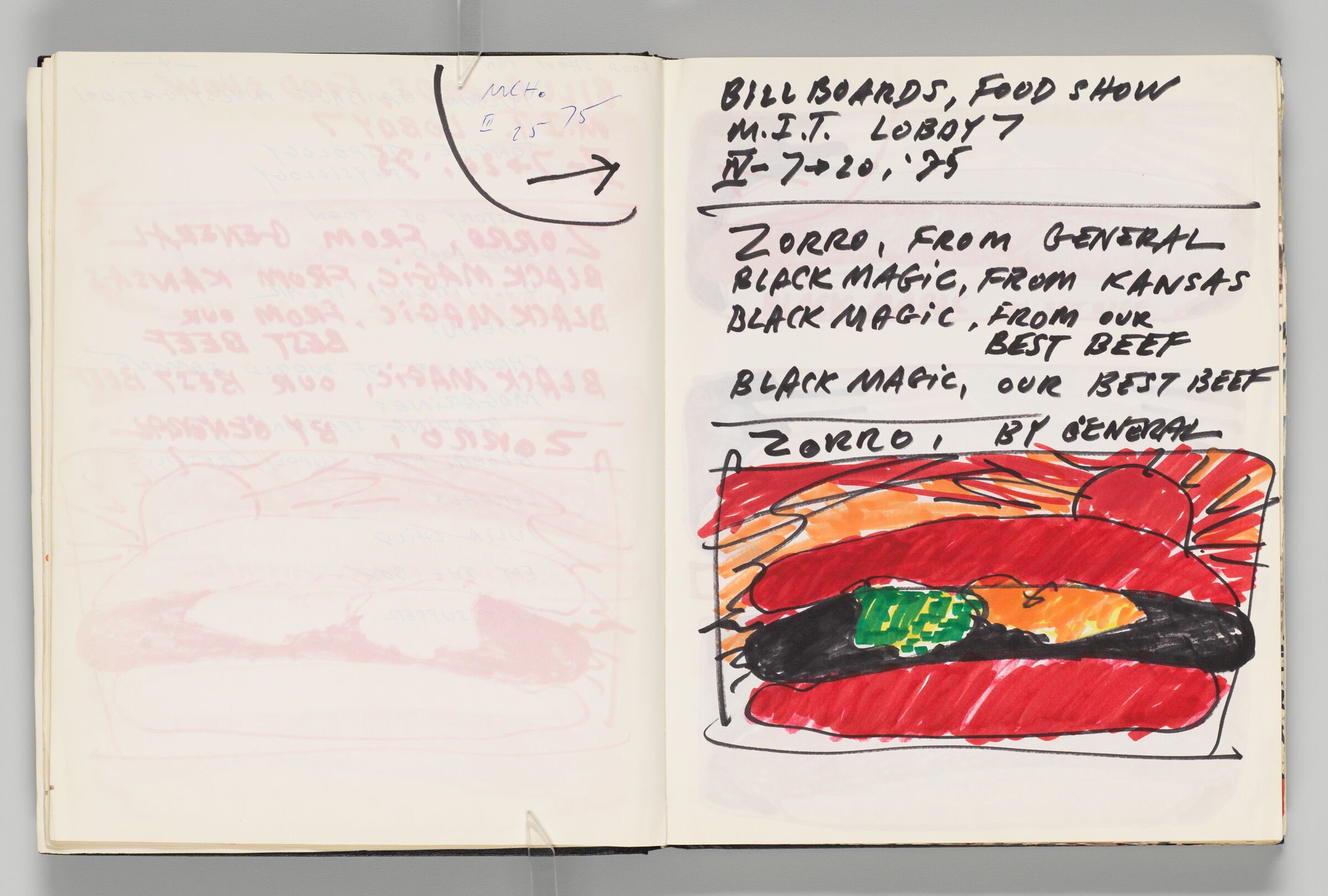 Untitled (Note With Color Transfer, Left Page); Untitled (Notes And 