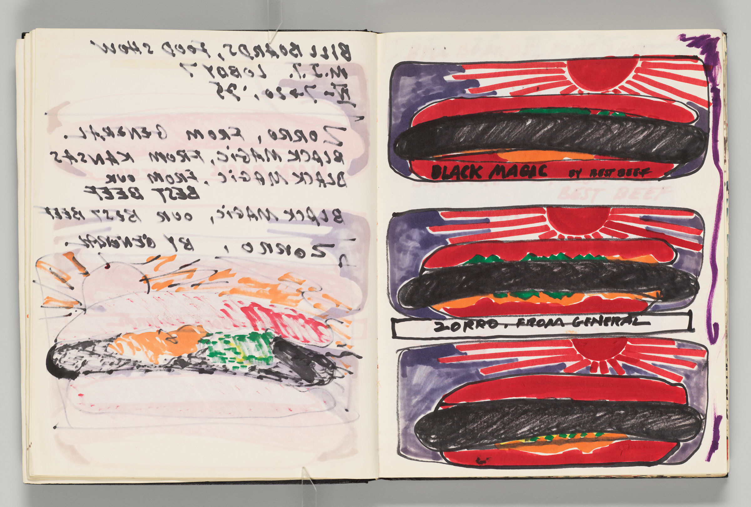 Untitled (Bleed Through Of Previous Page With Color Transfer, Left Page); Untitled (