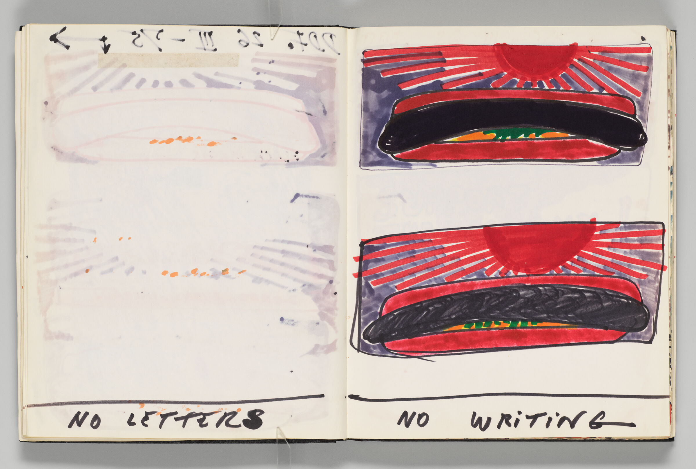 Untitled (Note And Bleed-Through Of Previous Page, Left Page); Untitled (Note With 