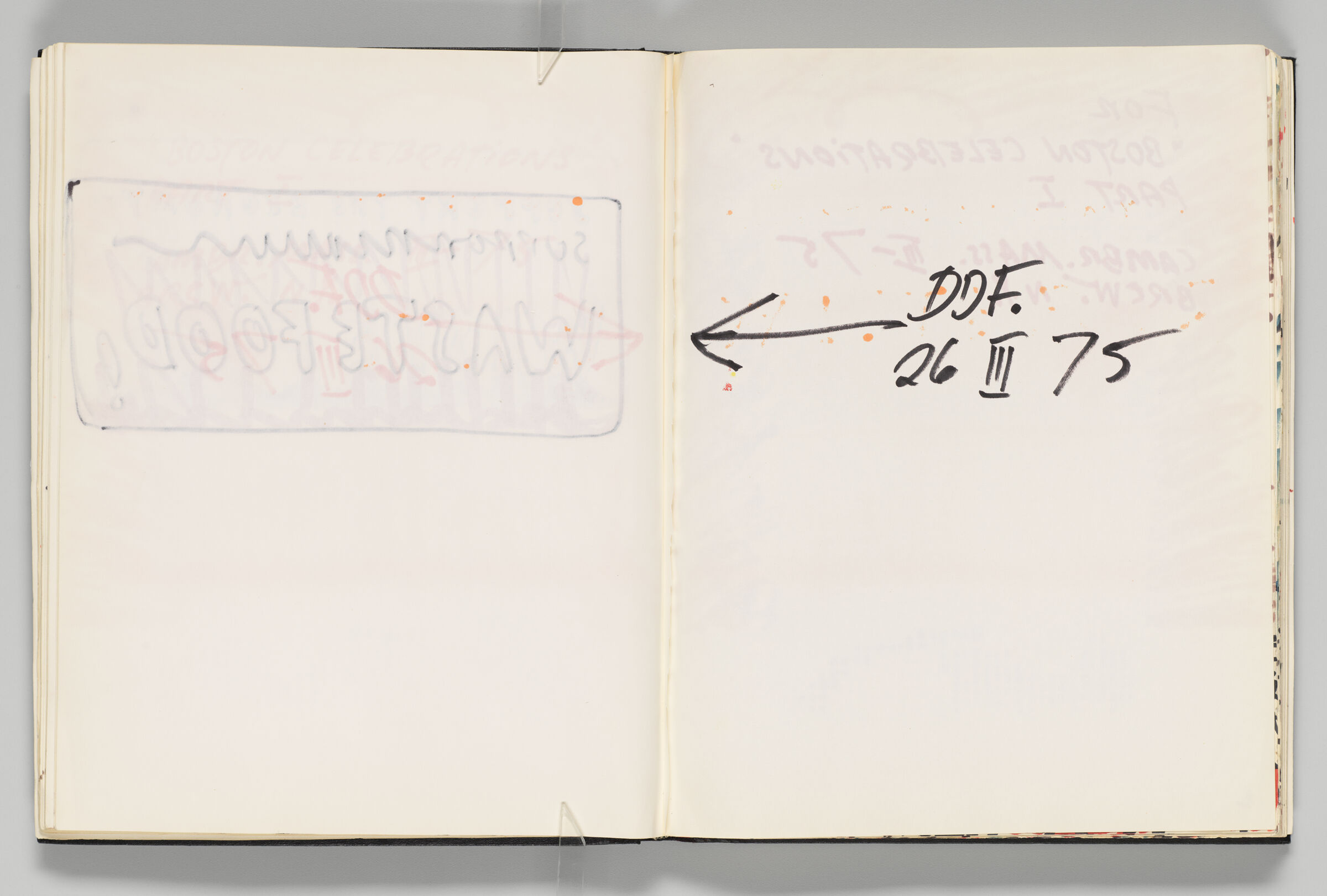 Untitled (Bleed-Through Of Previous Page, Left Page); Torn Out Page, Right Page