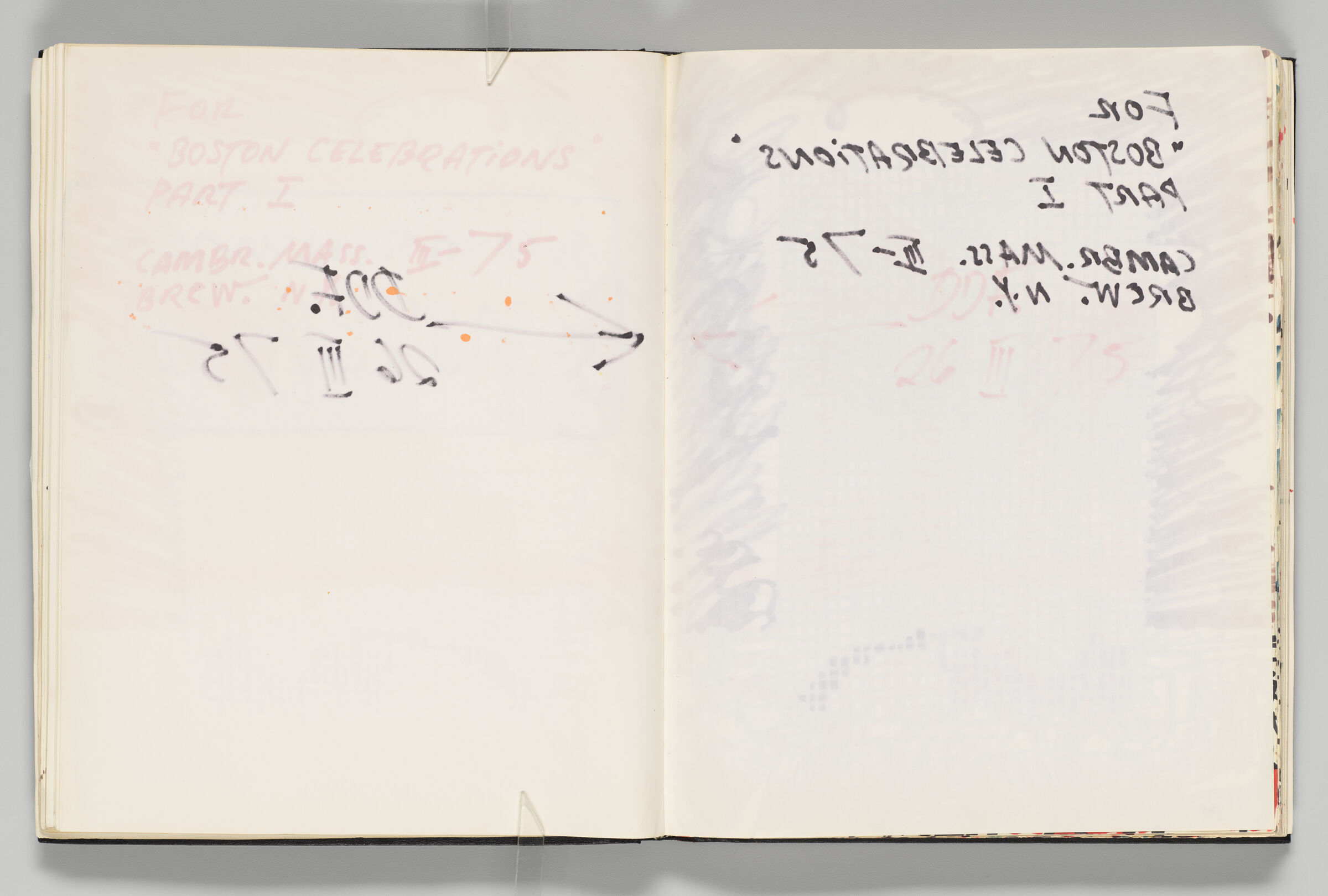 Untitled (Bleed-Through Of Previous Page With Color Transfer, Left Page); Untitled (Bleed-Through Of Following Page, Right Page)
