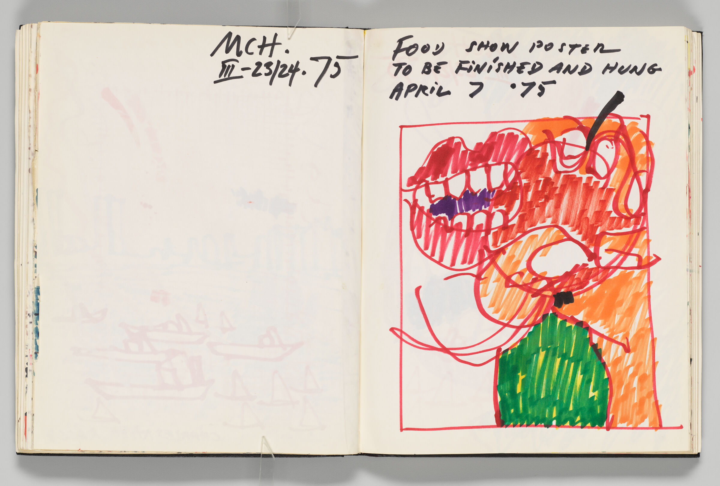 Untitled (Text And Color Transfer, Left Page); Untitled (Design For 