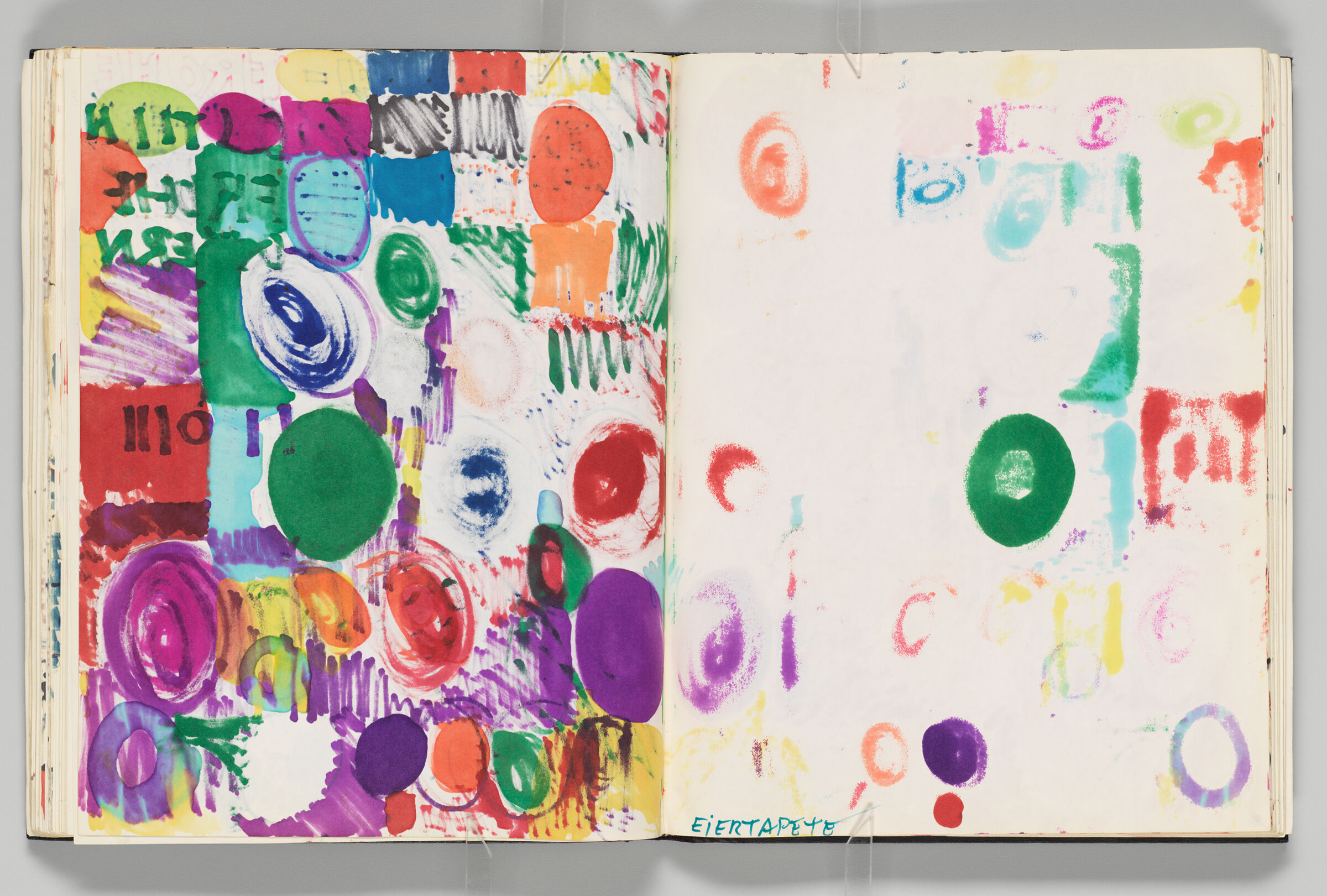 Untitled (Bleed-Through Of Previous Page, Left Page); Untitled (Text With Color Transfer, Right Page)