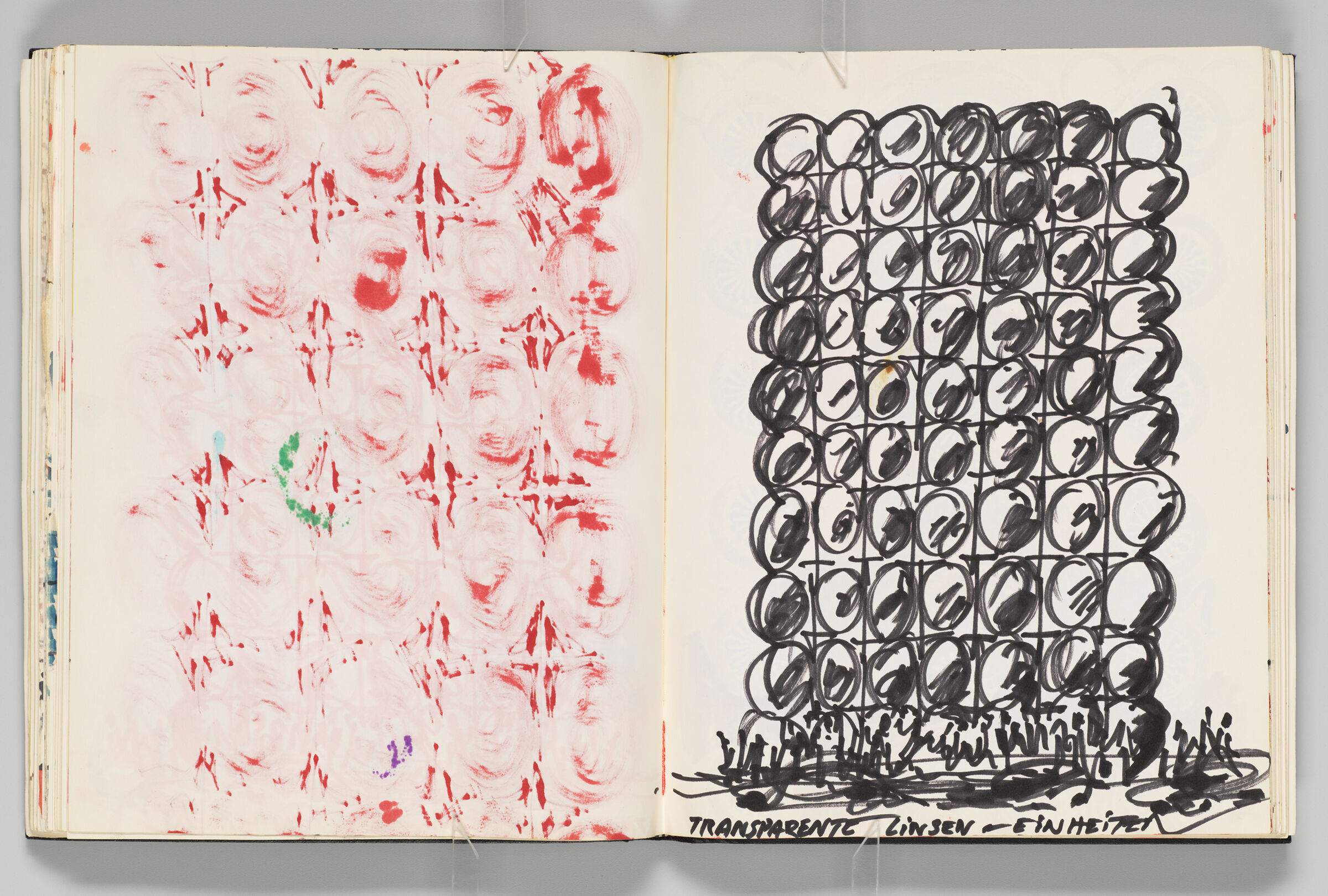 Untitled (Bleed-Through Of Previous Pages, Left Page); Untitled (Design For Building Façade 