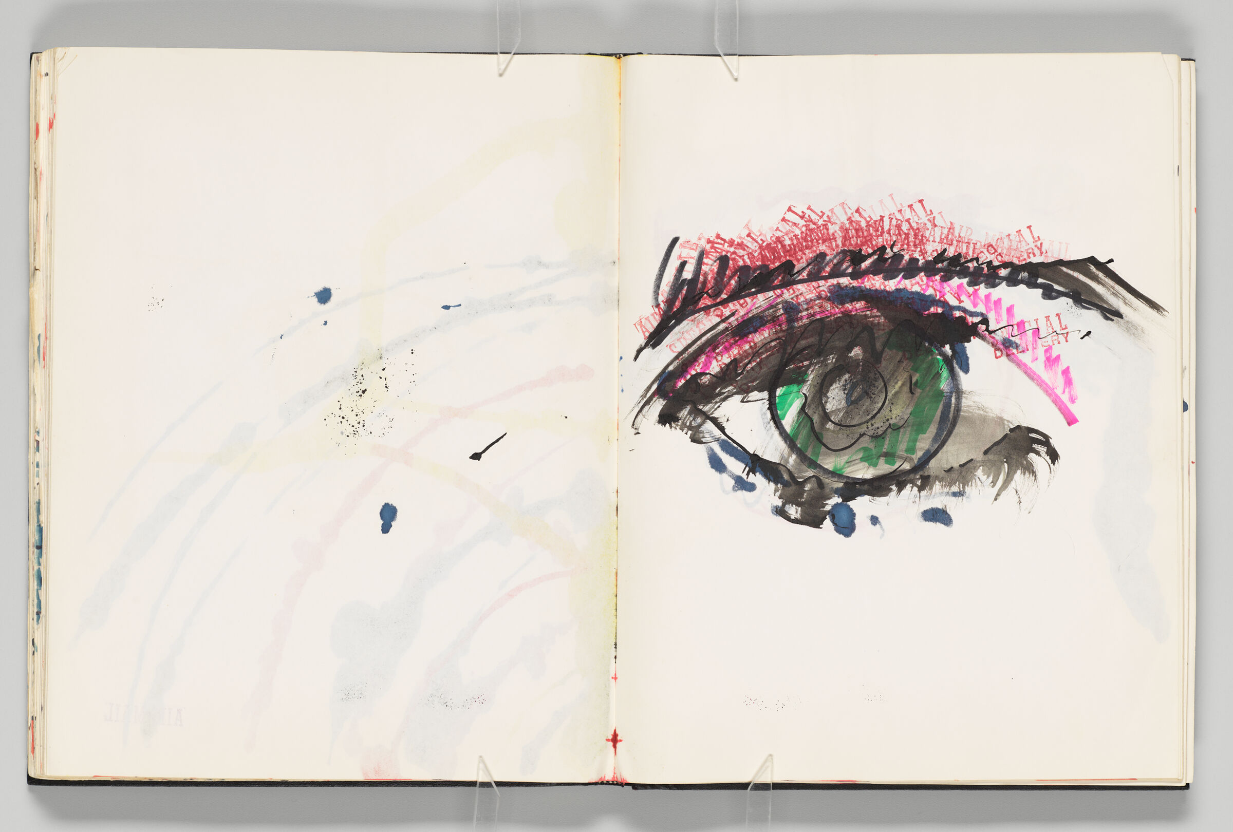 Untitled (Bleed-Through Of Previous Page, Left Page); Untitled (Eye, Right Page)