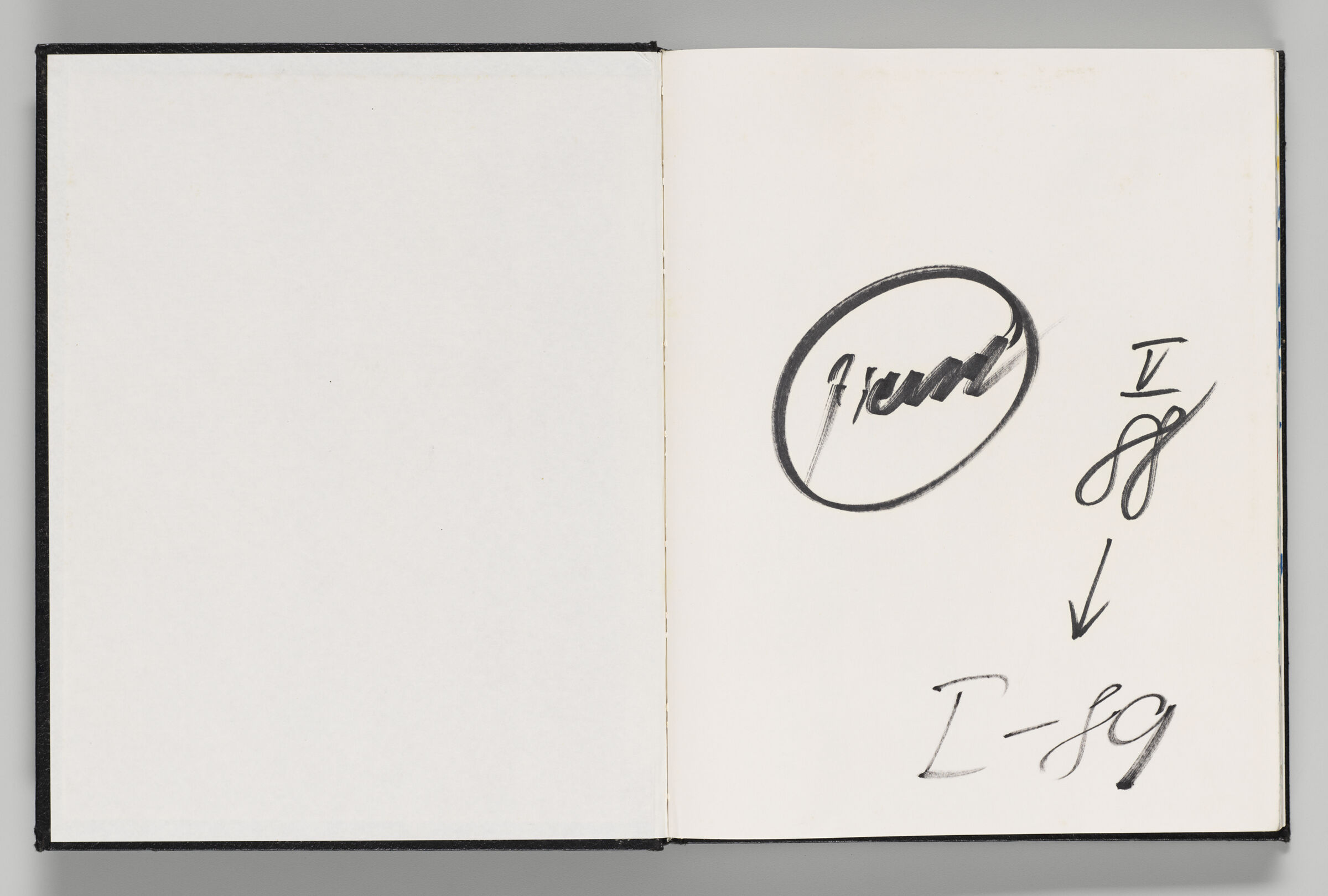 Untitled (Front Endpaper, Left Page); Untitled (Signature, Right Page)