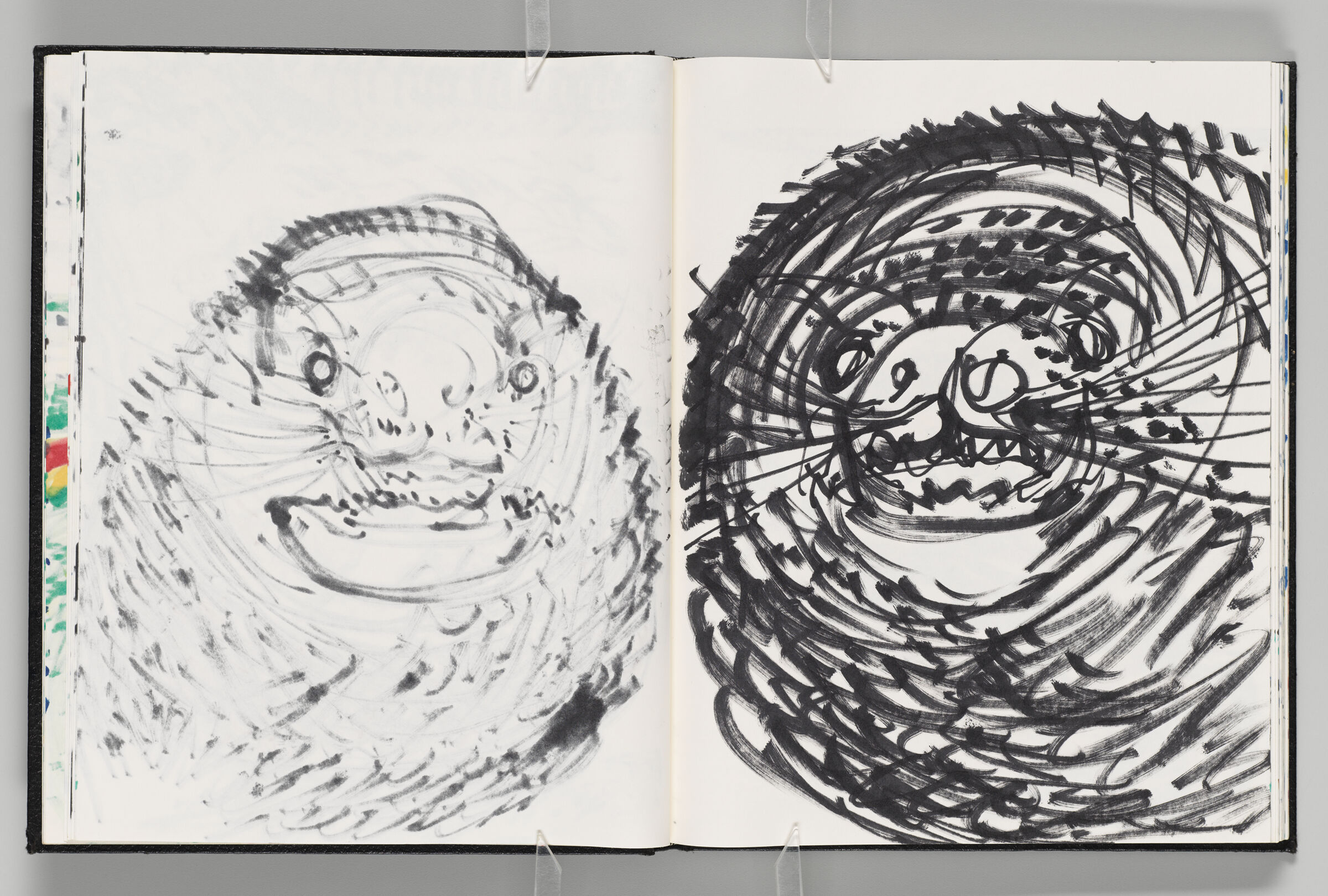 Untitled (Bleed-Through Of Previous Page, Left Page); Untitled (Seal Close-Up, Right Page)