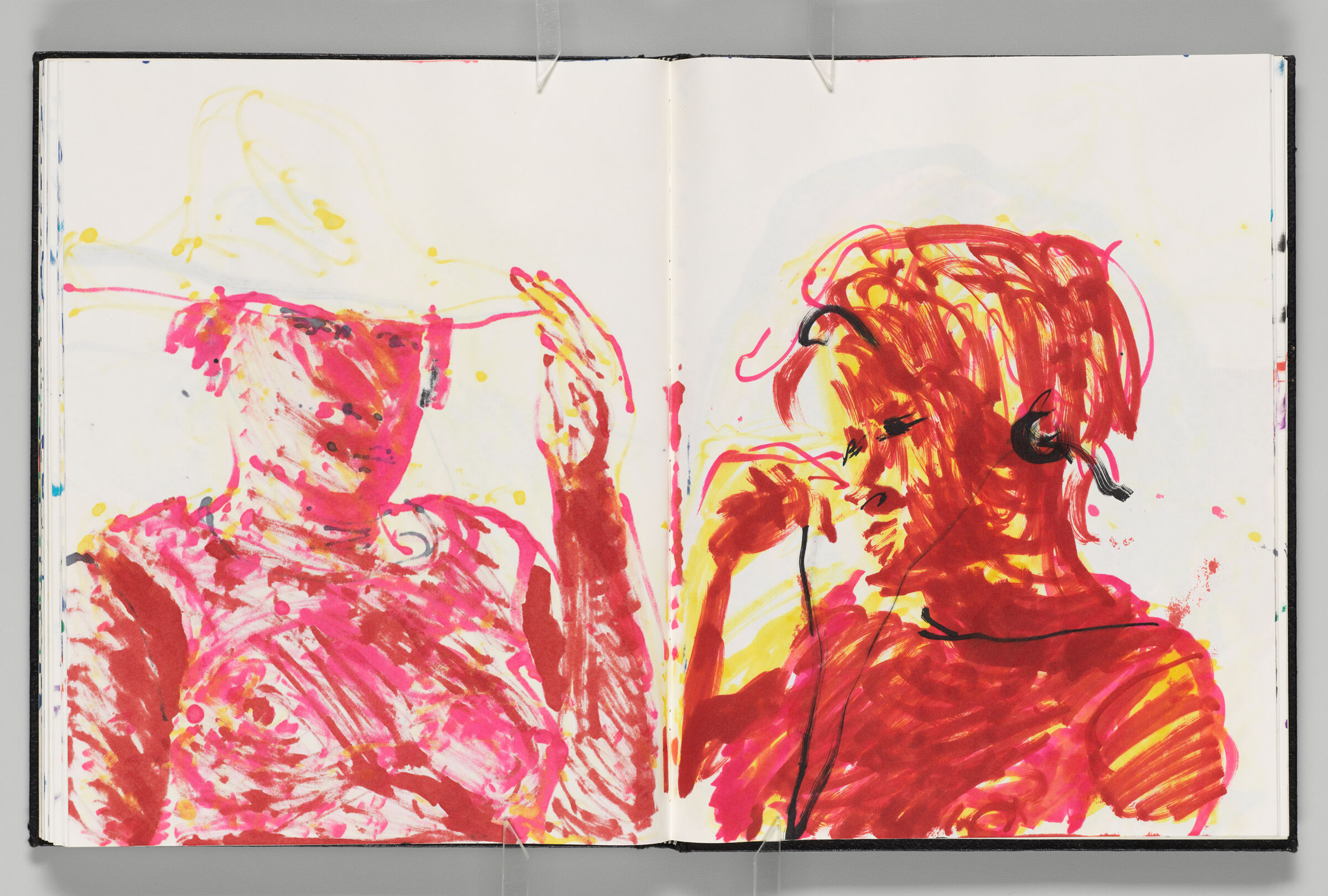 Untitled (Bleed-Through Of Previous Page, Left Page); Untitled (Frontal Portrait Of Female Figure With Headphones [Elizabeth], Right Page)