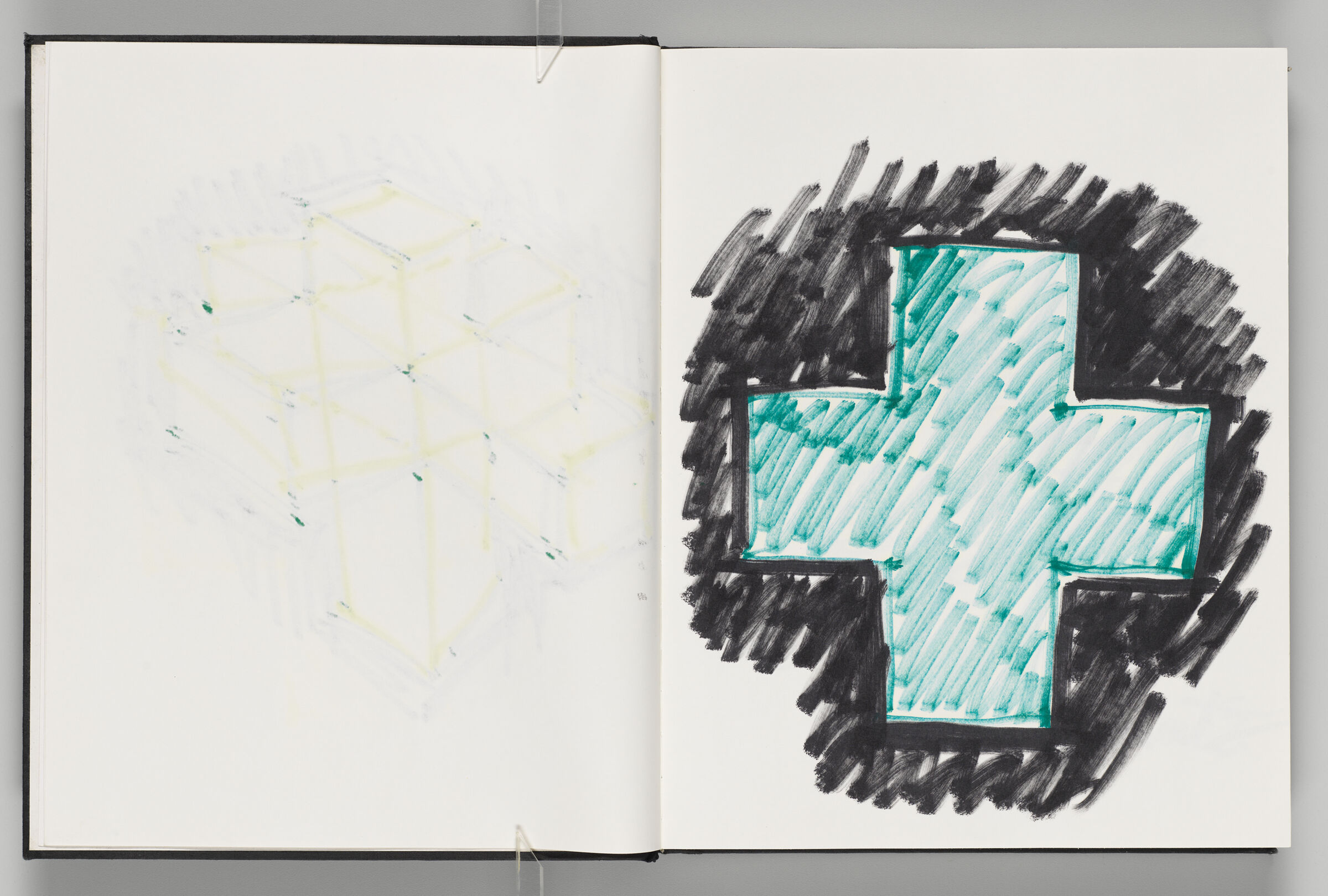 Untitled (Bleed-Through Of Previous Page, Left Page); Untitled (Sketch For Iba Symbol, Right Page)