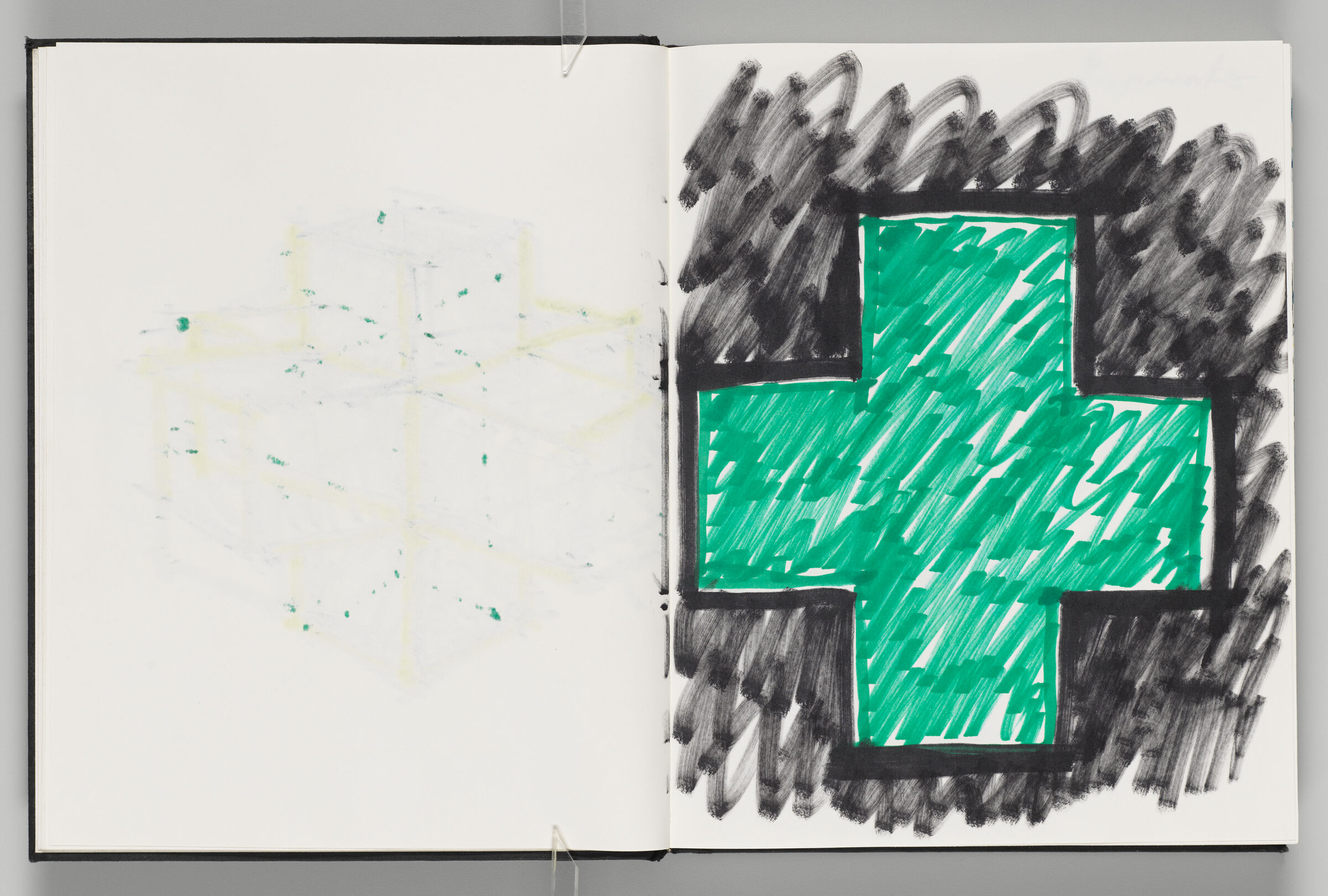 Untitled (Bleed-Through Of Previous Page, Left Page); Untitled (Sketch For Iba Symbol, Right Page)