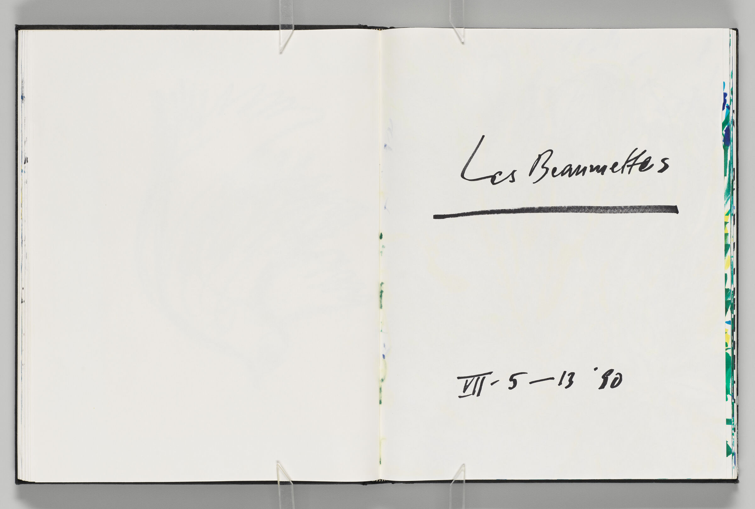 Untitled (Blank, Left Page); Untitled (Note, Right Page)