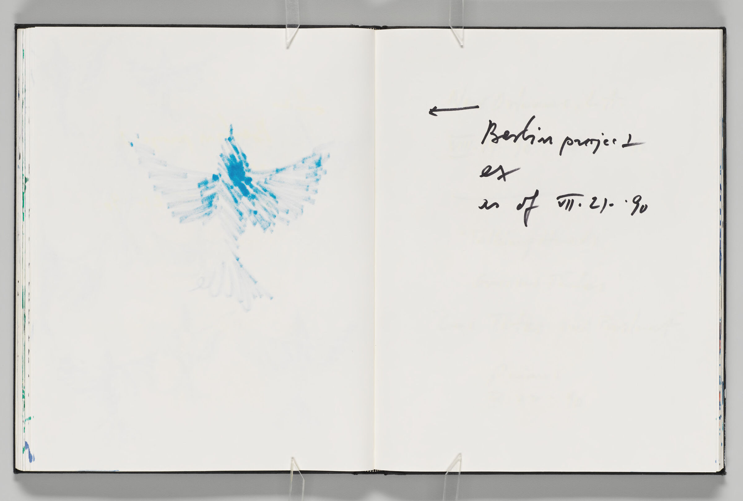 Untitled (Bleed-Through Of Previous Page, Left Page); Untitled (Note, Right Page)

