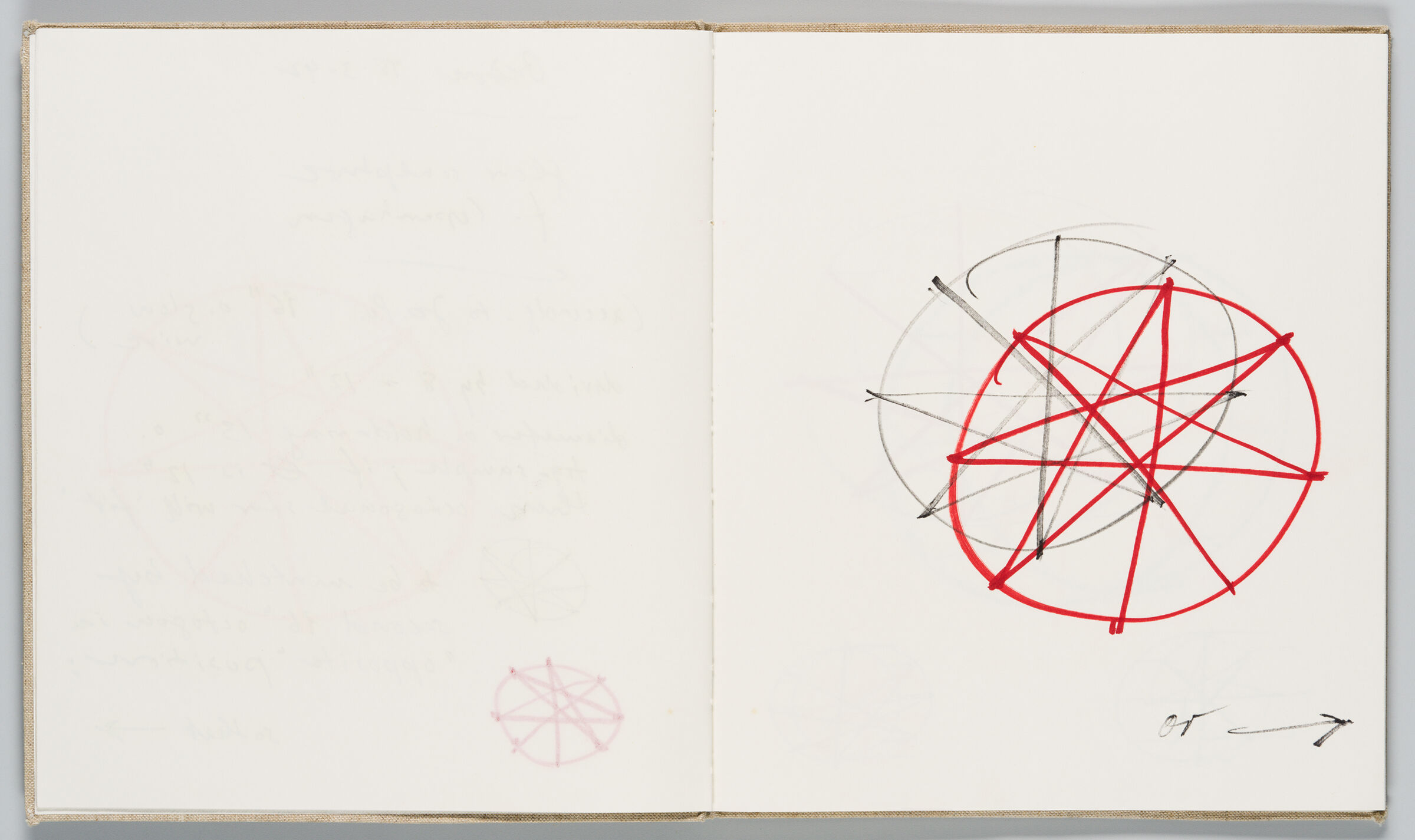Untitled (Bleed-Through Of Previous Page With Color Transfer, Left Page); Untitled (Designs For 