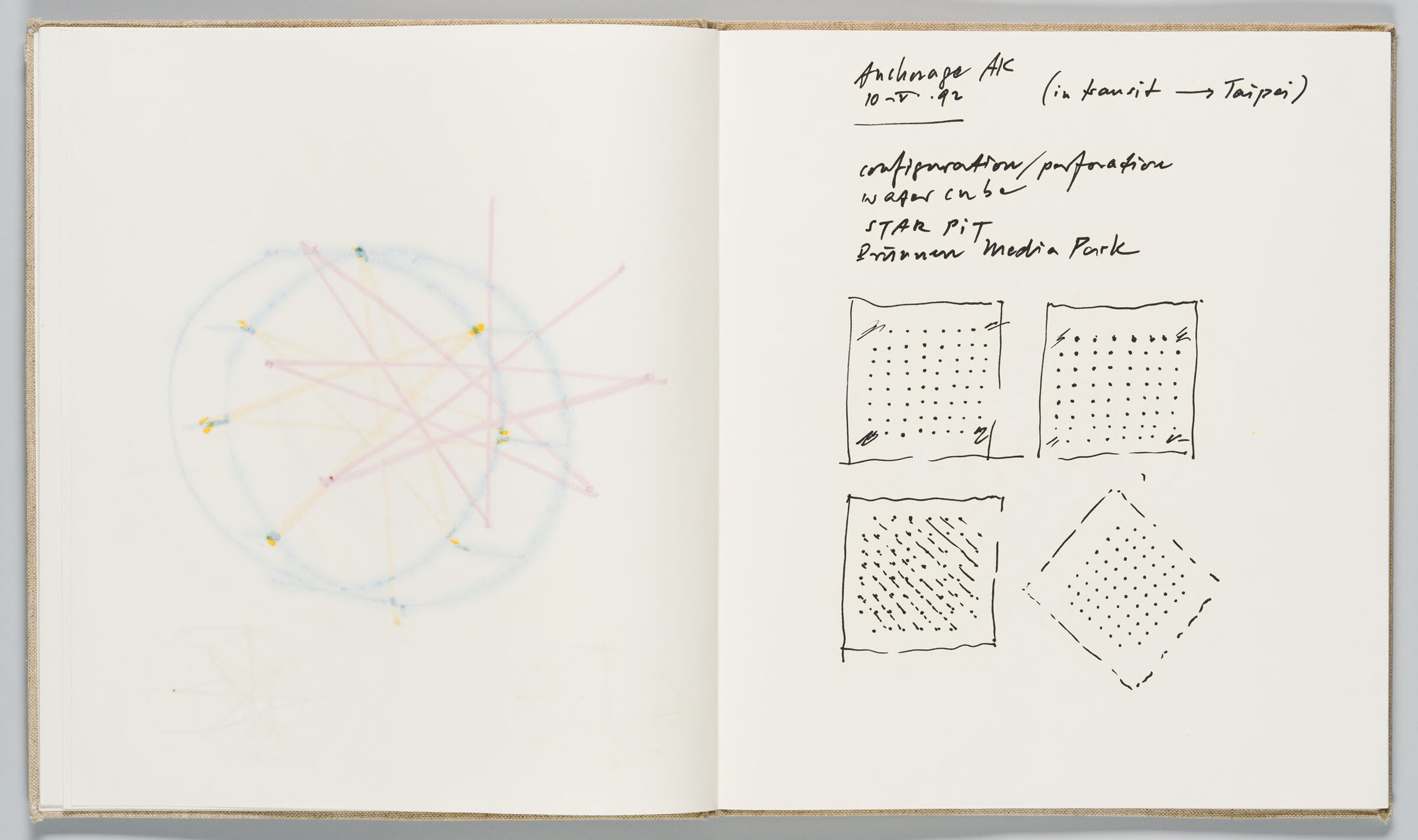 Untitled (Bleed-Through Of Previous Page, Left Page); Untitled (Configurations Of Perforations In 