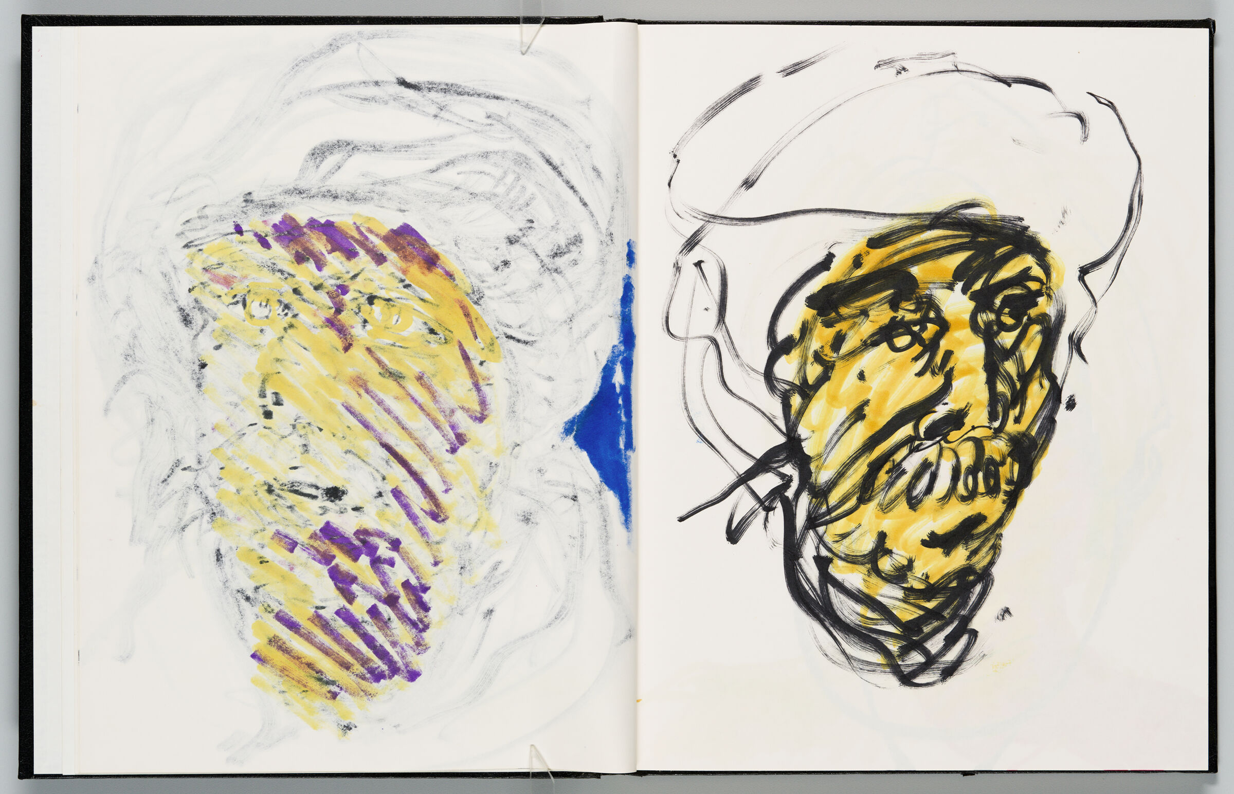 Untitled (Bleed-Through Of Previous Page, Left Page); Untitled (Study Of Male Figure With Head Covering, Right Page)