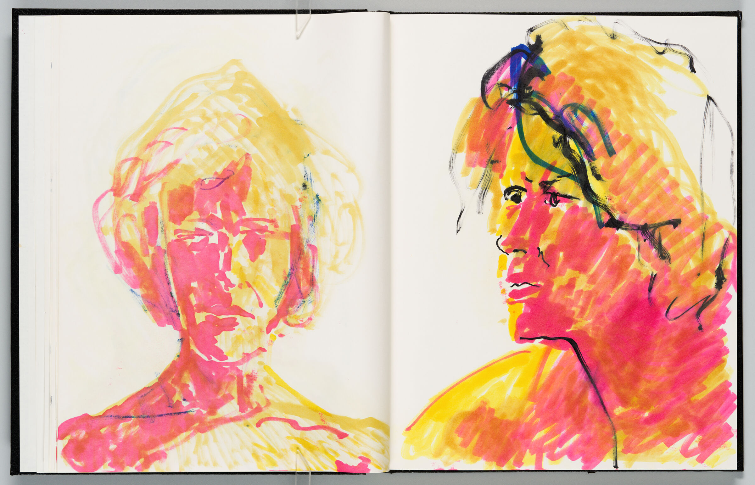 Untitled (Bleed-Through Of Previous Page, Left Page); Untitled (Study Of Female Head, Right Page)