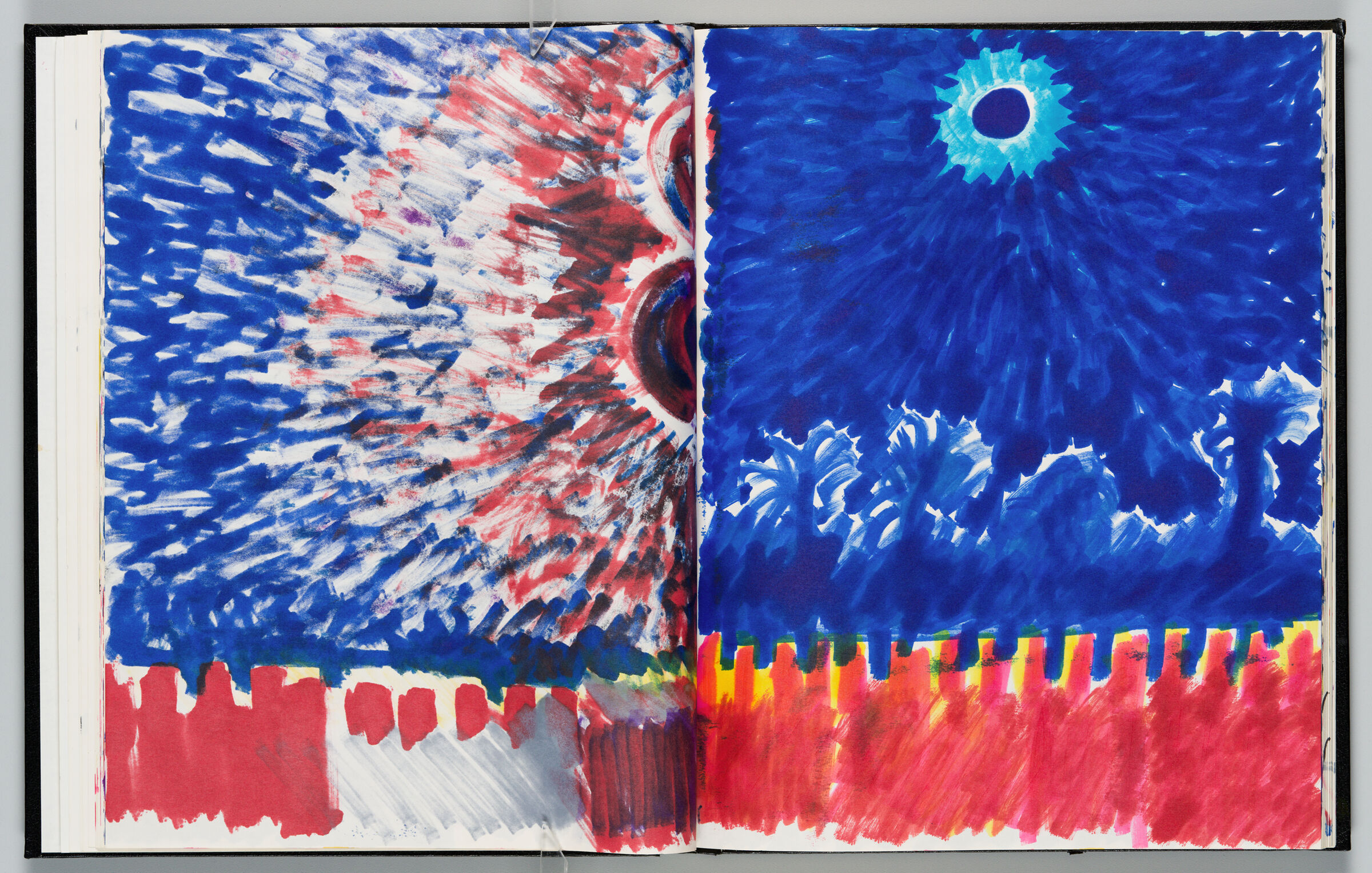 Untitled (Bleed-Through Of Previous Page, Left Page); Untitled (View Of Taroundant With Sun Burst, Right Page)