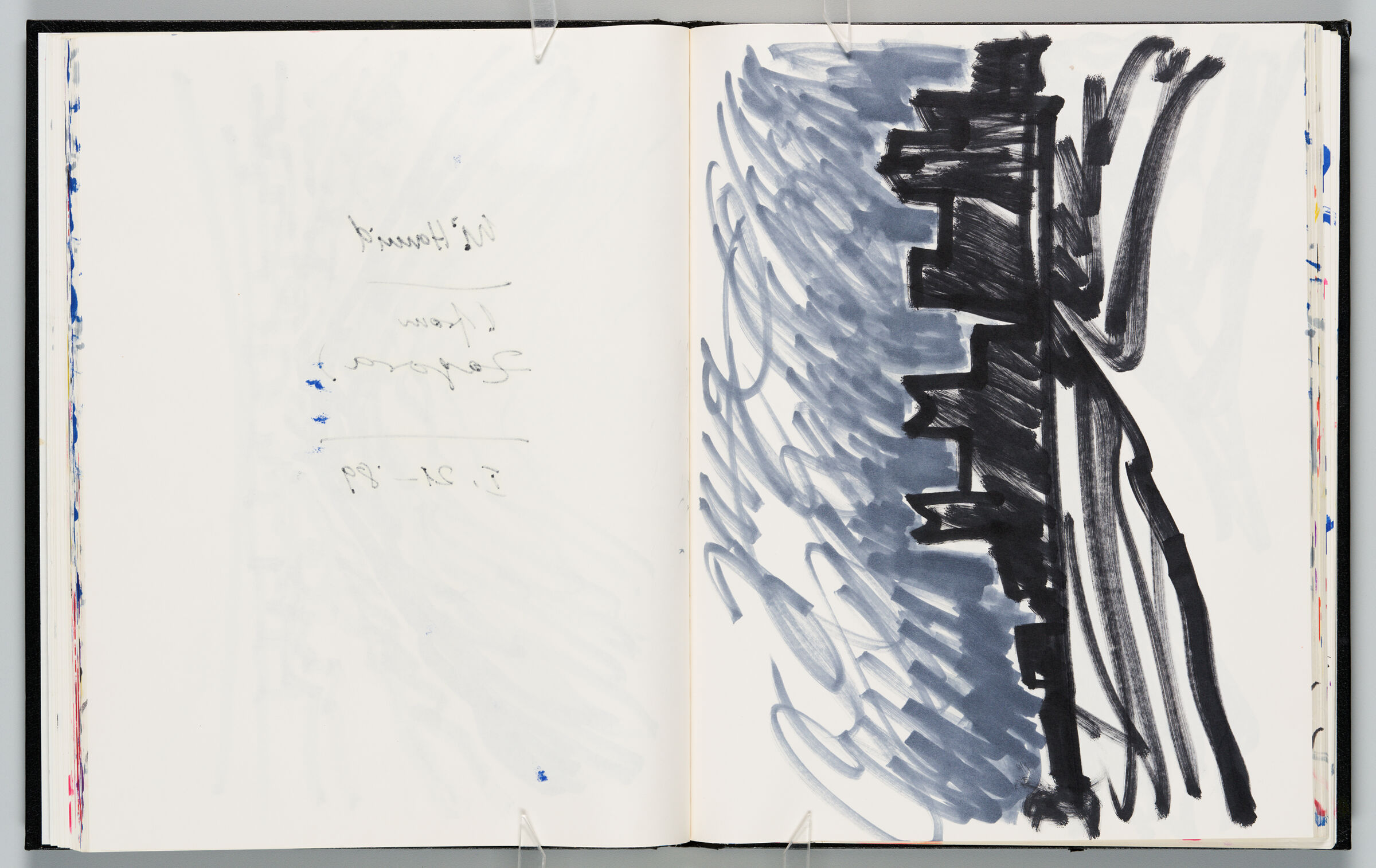 Untitled (Bleed-Through Of Previous Page, Left Page); Untitled (View Of M'hamid Village, Right Page)