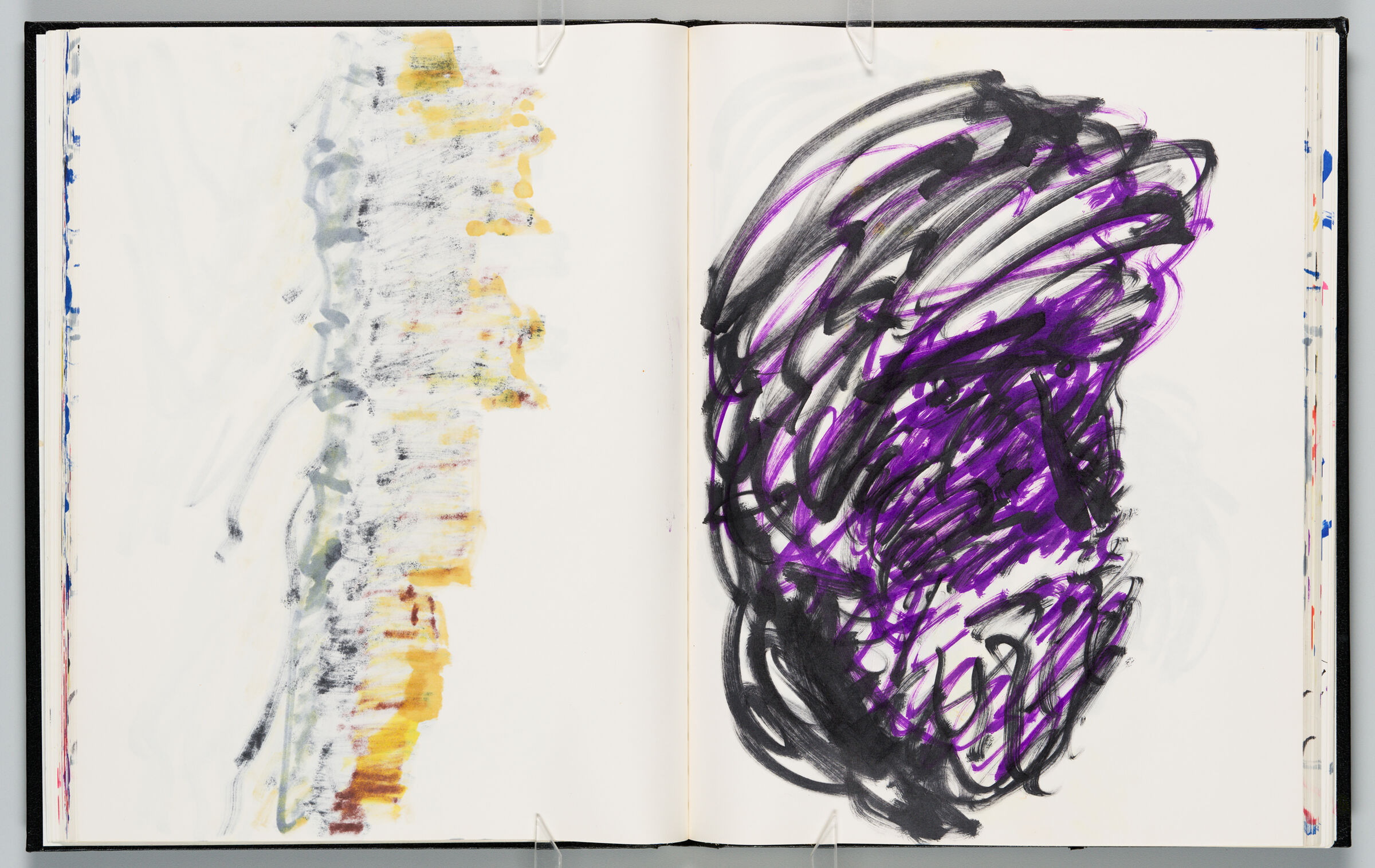 Untitled (Bleed-Through Of Previous Page, Left Page); Untitled (Study Of Male Figure With Head Covering, Right Page)